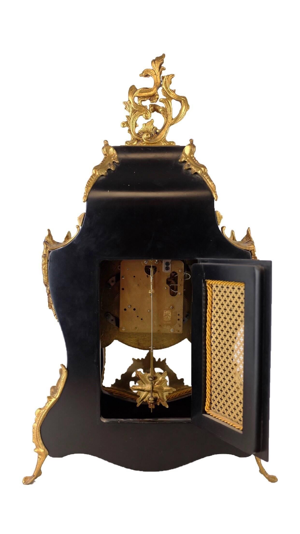 Louis XV Gilt Mounted 20th Century Walnut Veneered Bracket Clock on Pedestal For Sale