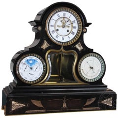 Antique French Month Duration Leap Year Perpetual Calendar Clock by Samuel Marti