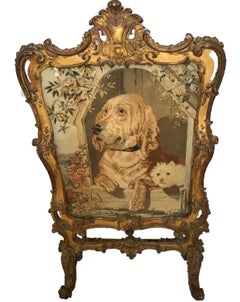 Huge Regency Period Giltwood Tapestry Fire Screen