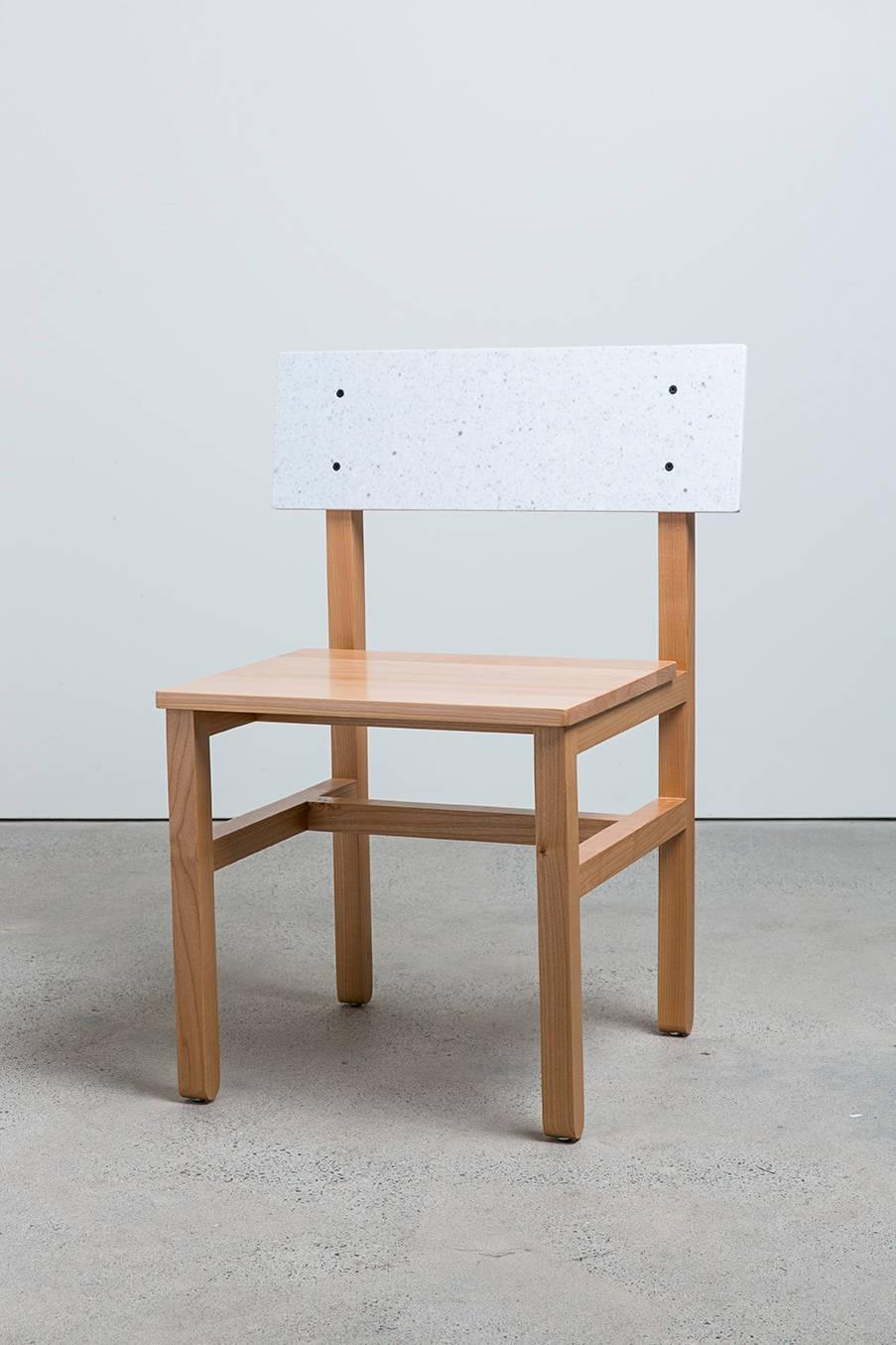 Literally the second chair designed from the studio, this chair is all about simplicity. Made from Pacific Maple and varying Solid Surface material, these chairs are created as an effort to produce an elementally basic, yet comfortable chair. A