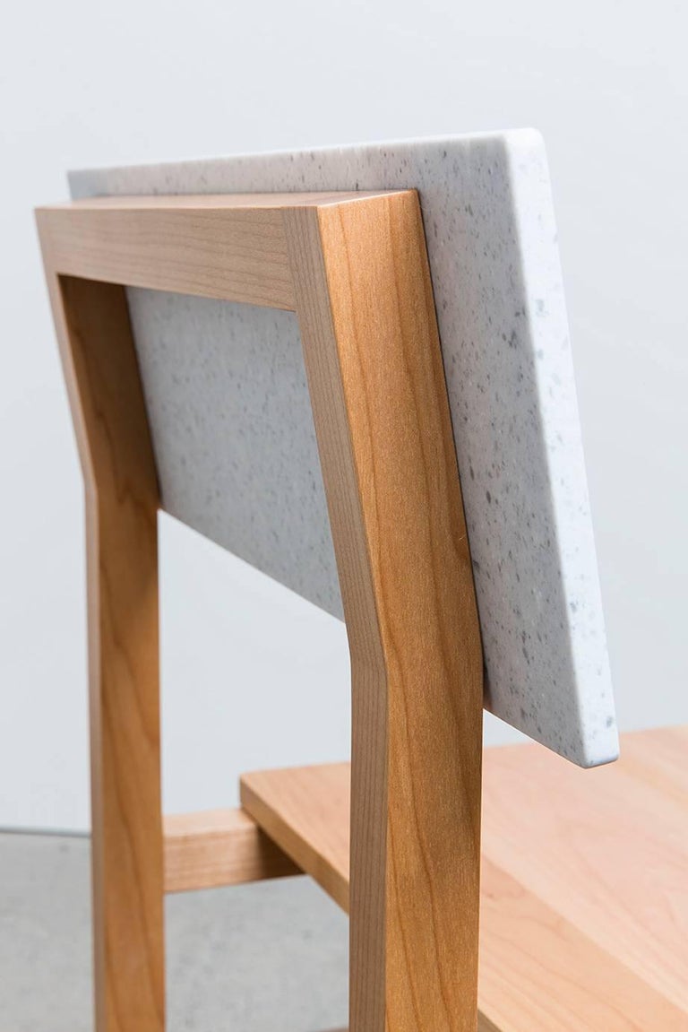 Second Chair Set in Western Pacific Maple and Solid Surface For Sale at