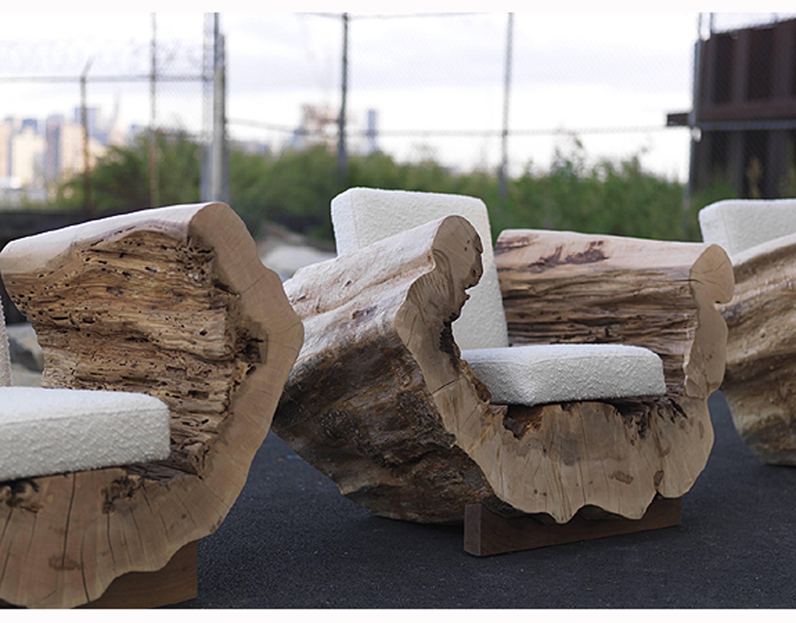 American Cocoon Chair or Organic Modern Reclaimed Wood Lounge Chair For Sale