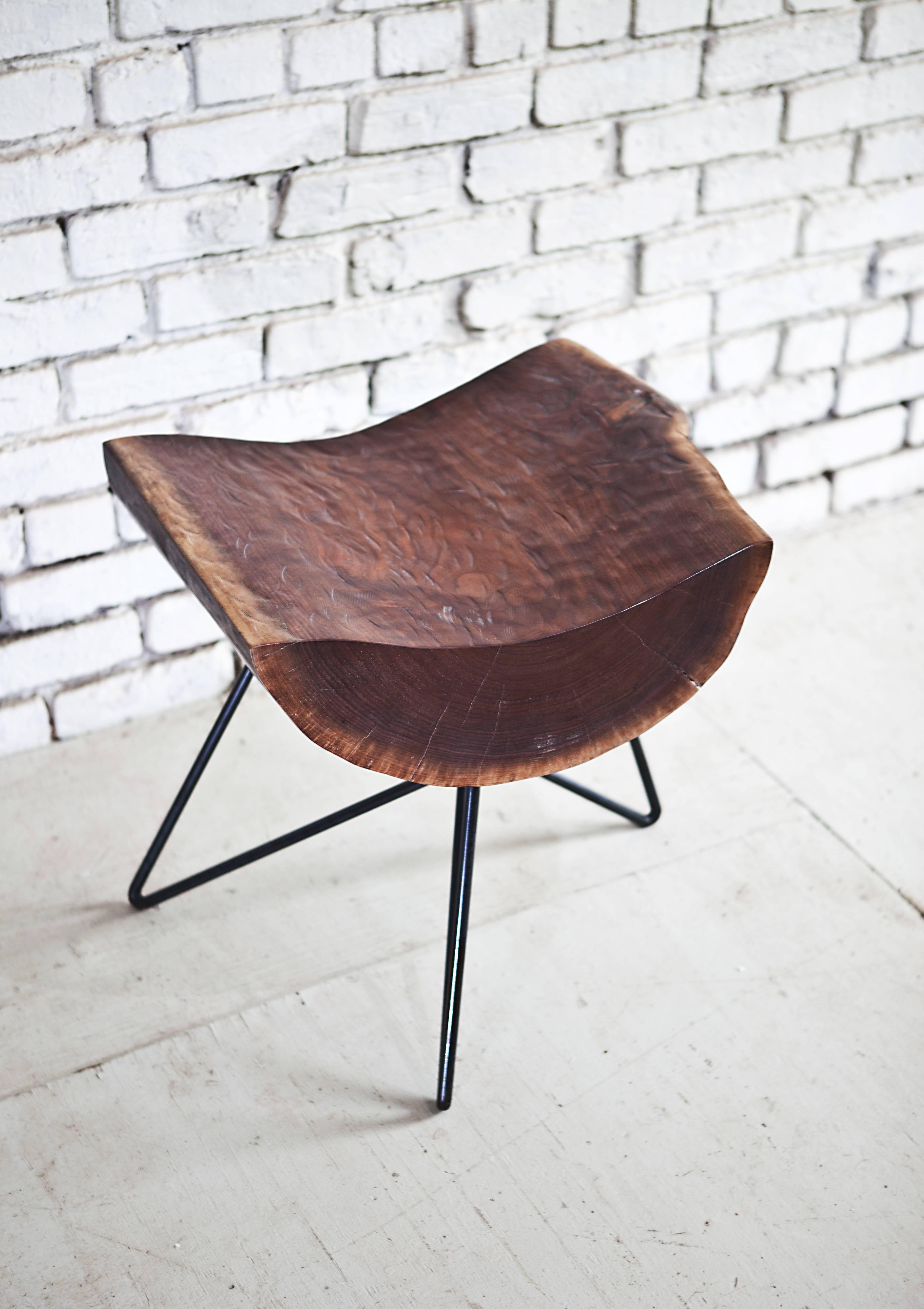 Kirikabu Minimal Modern Reclaimed Wood Side Table For Sale 1