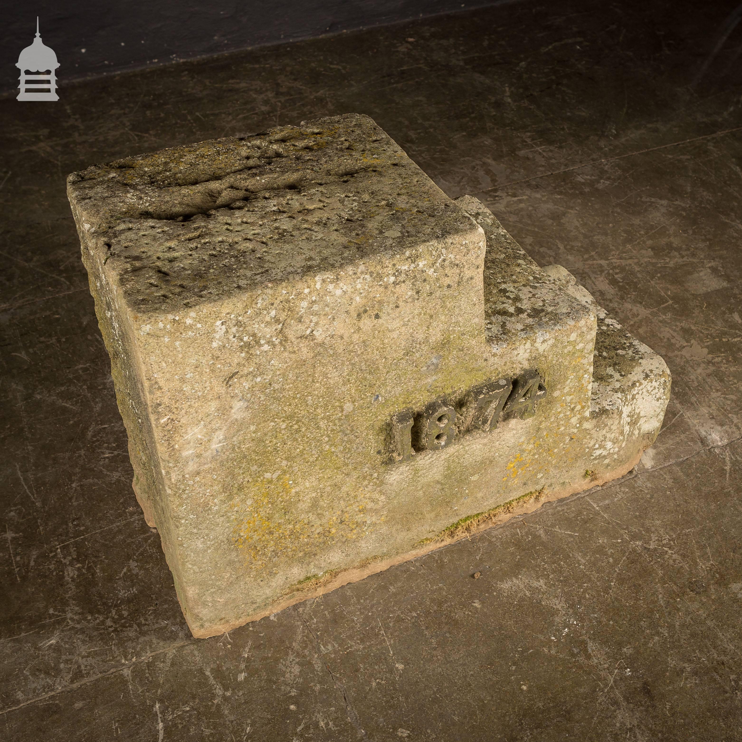Carved Stone Equestrian Horse Mounting Block Steps In Good Condition For Sale In Norwich, GB