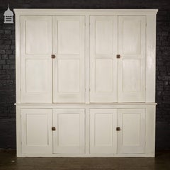 19th Century Painted Pine Solicitors Two Part Cupboard with Pigeon Holes