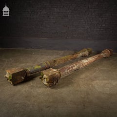 Pair of 19th Century Cast Iron Fluted Columns Pillars Stanchions