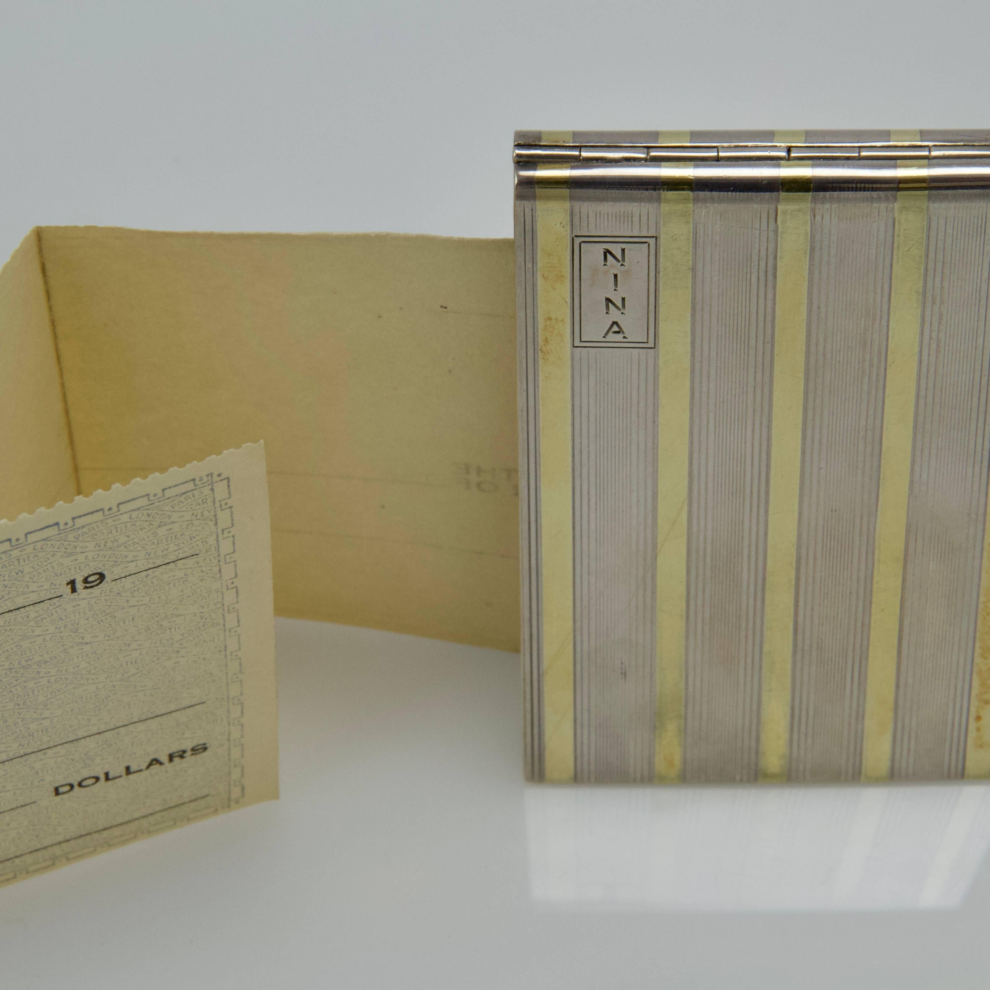 Art Deco 20th Century Gold and Silver Check Cases by Cartier, 1917 For Sale