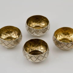 Antique 19th Century Russian Silver Trompe-L'oeil Salt Cups