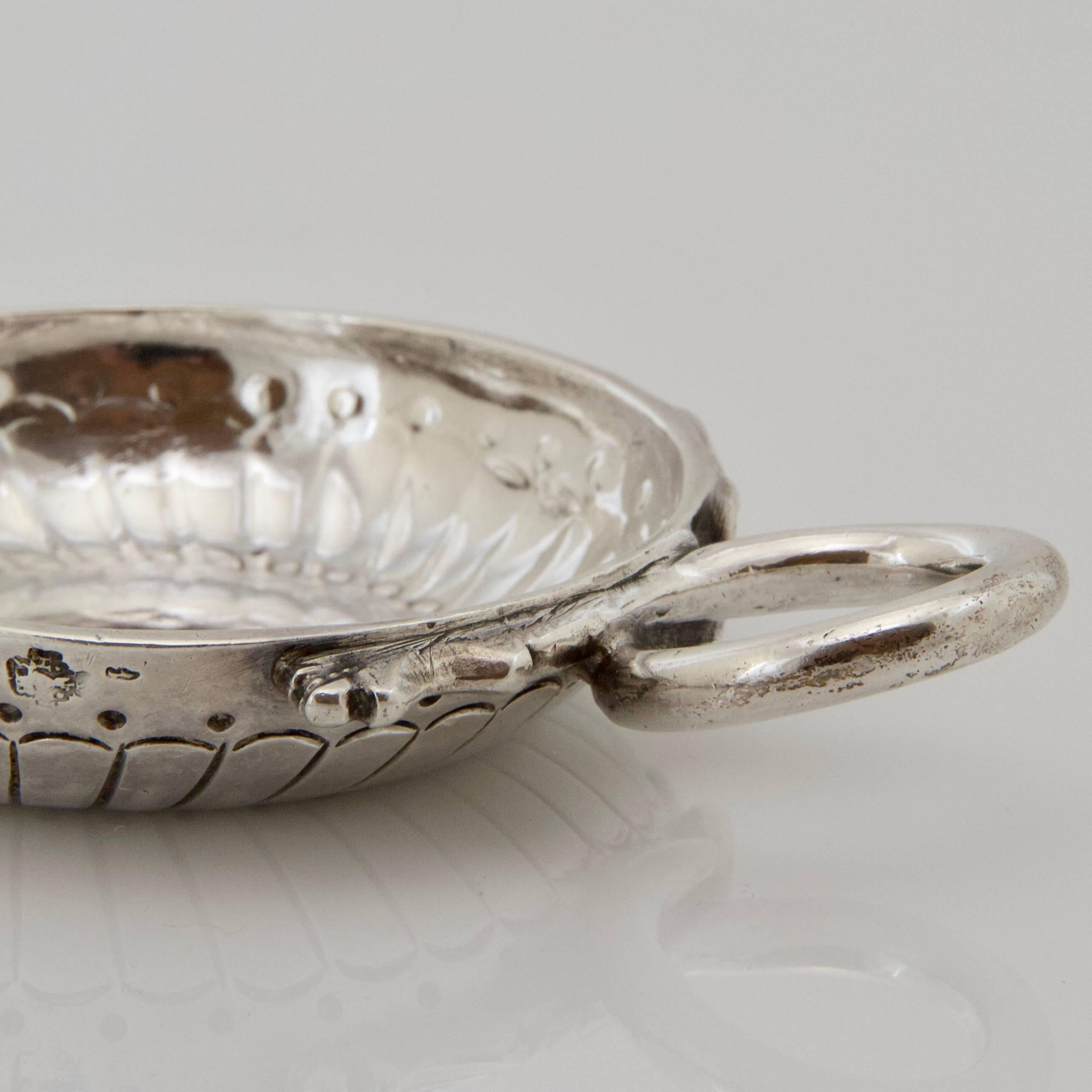 Hand-Crafted 18th Century Sterling Silver Taste-Vin by Debrie in 1761, Paris For Sale