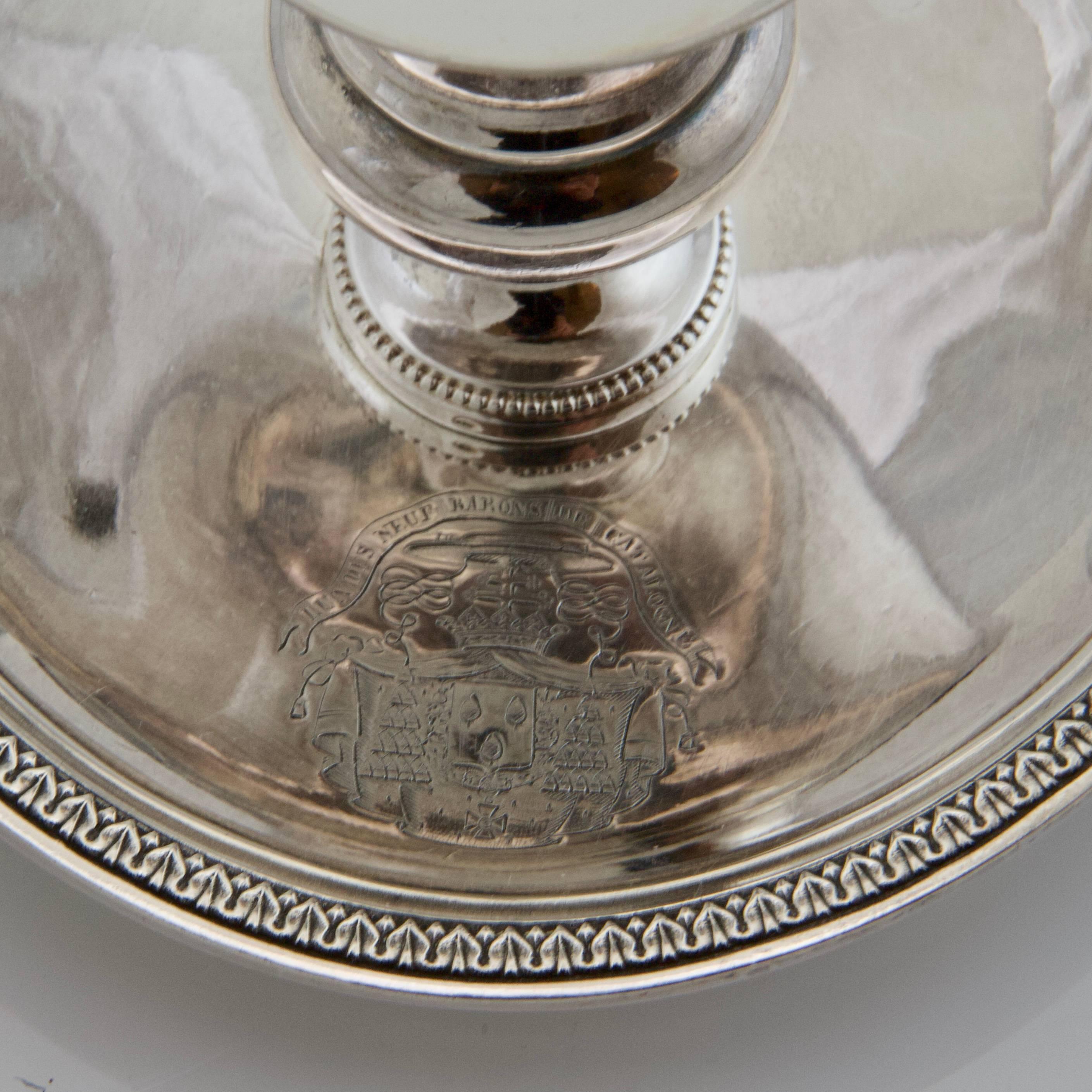 Hand-Crafted Antique 19th Century Sterling Silver Palmatoria by Cahier Paris Restauration For Sale