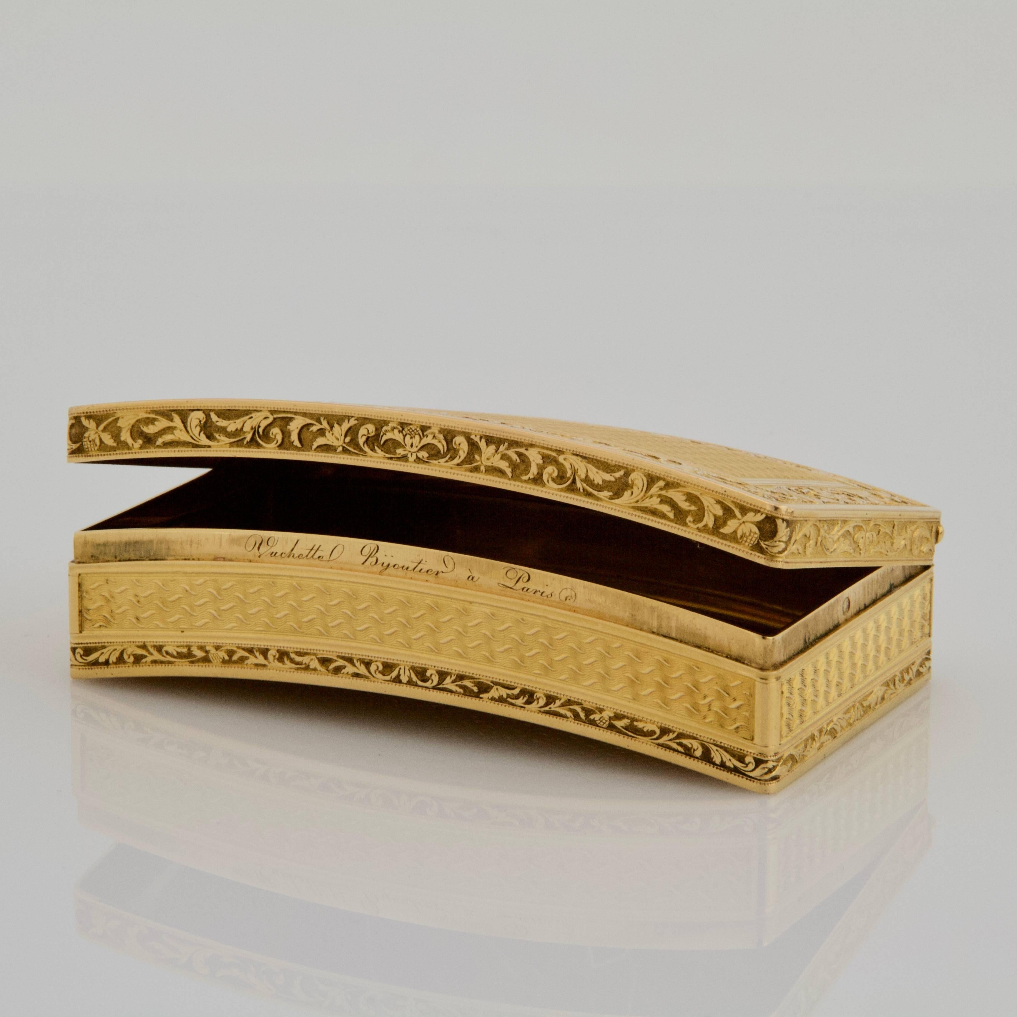 Late 18th Century Antique Gold Snuffbox by Adrien-Maximilien Vachette, Paris, 1795-1797