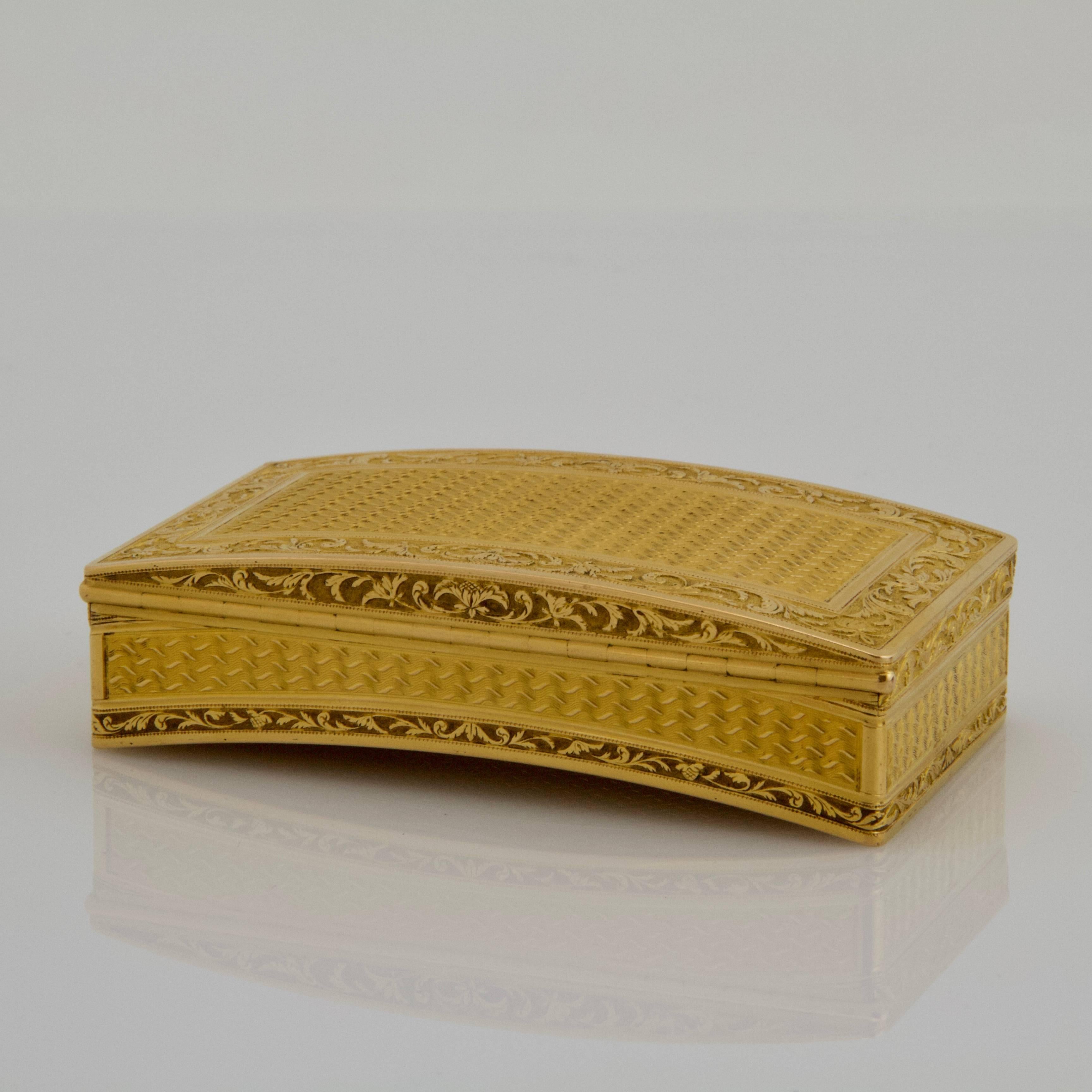 Hand-Crafted Antique Gold Snuffbox by Adrien-Maximilien Vachette, Paris, 1795-1797