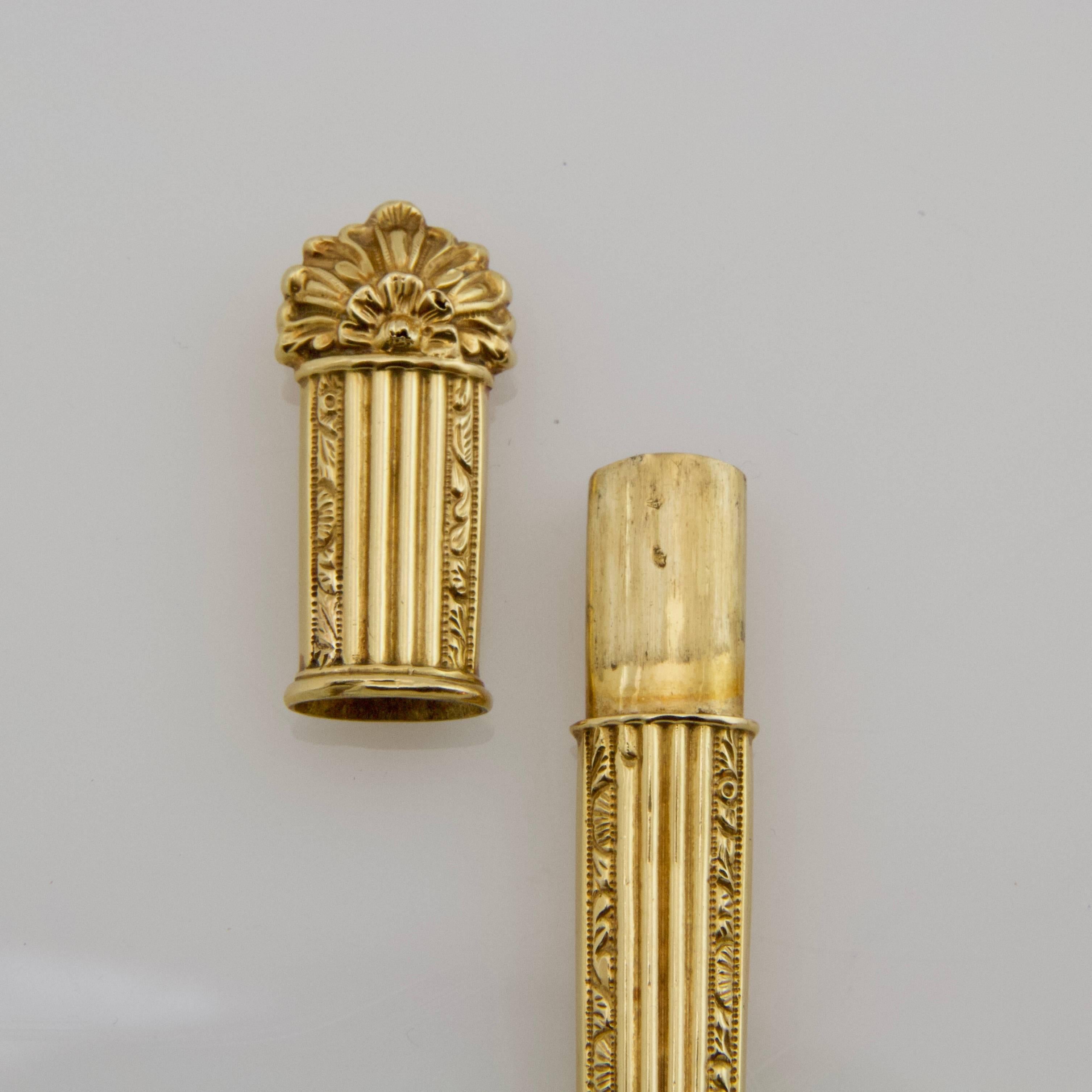 Two Early 19th Century Yellow Gold Needle Case In Good Condition In Paris, FR