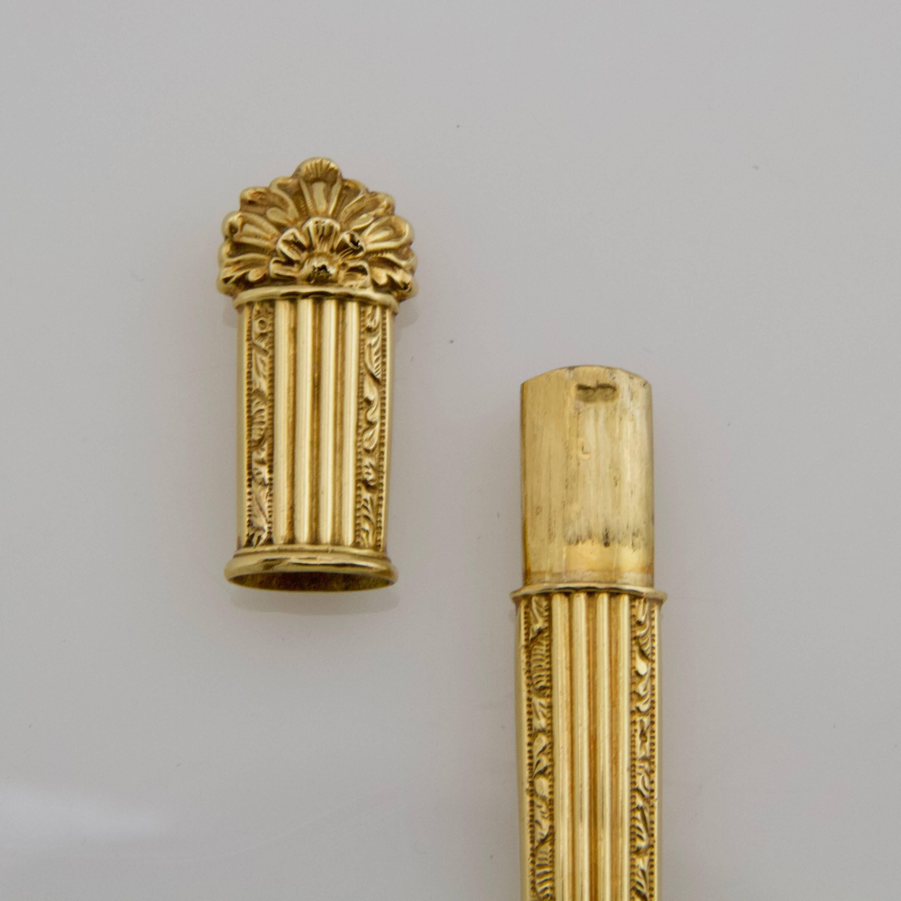 Two Early 19th Century Yellow Gold Needle Case 1