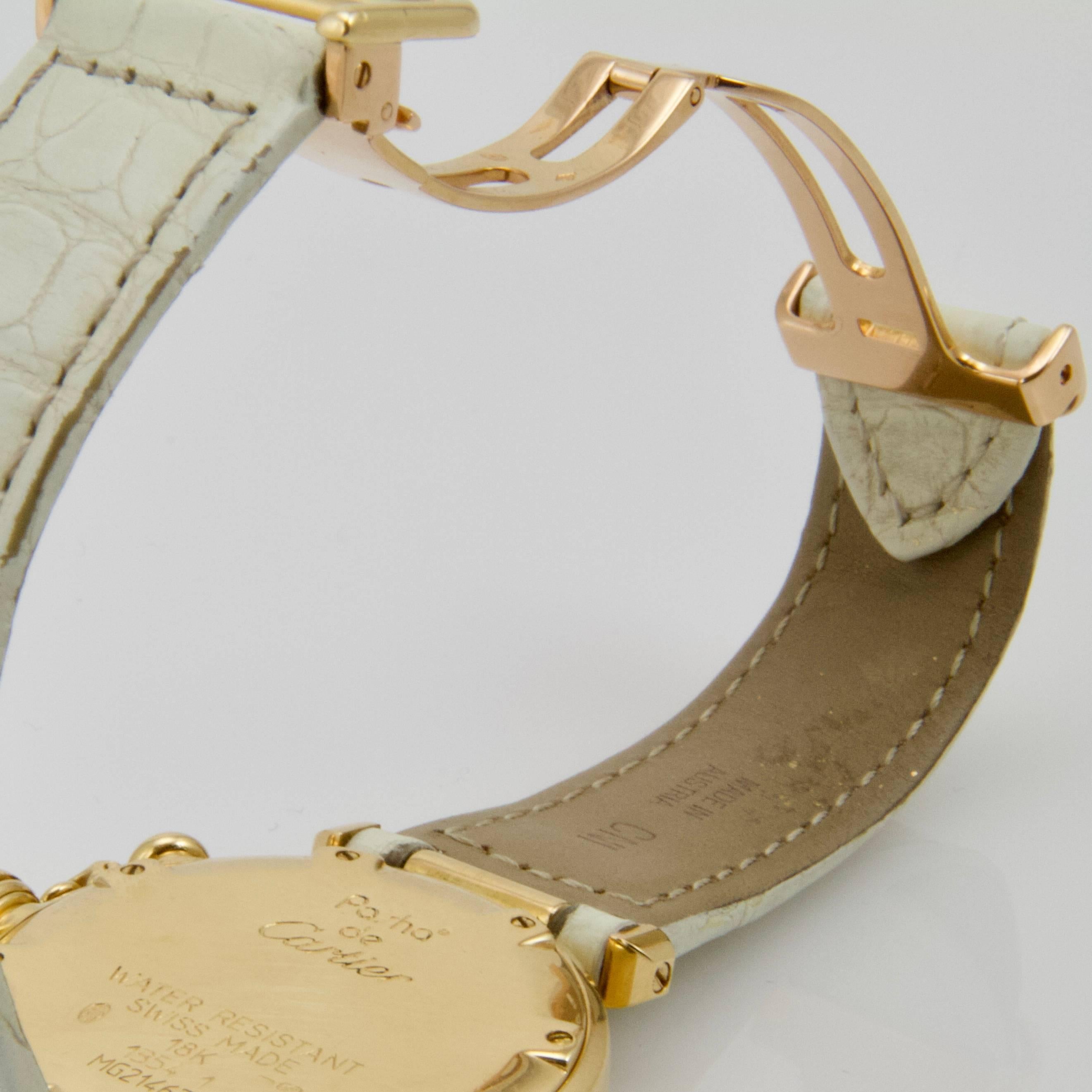 Cartier Yellow Gold Diamond Pasha Chronograph Quartz Wristwatch Ref 1354/1 In Good Condition For Sale In Paris, FR