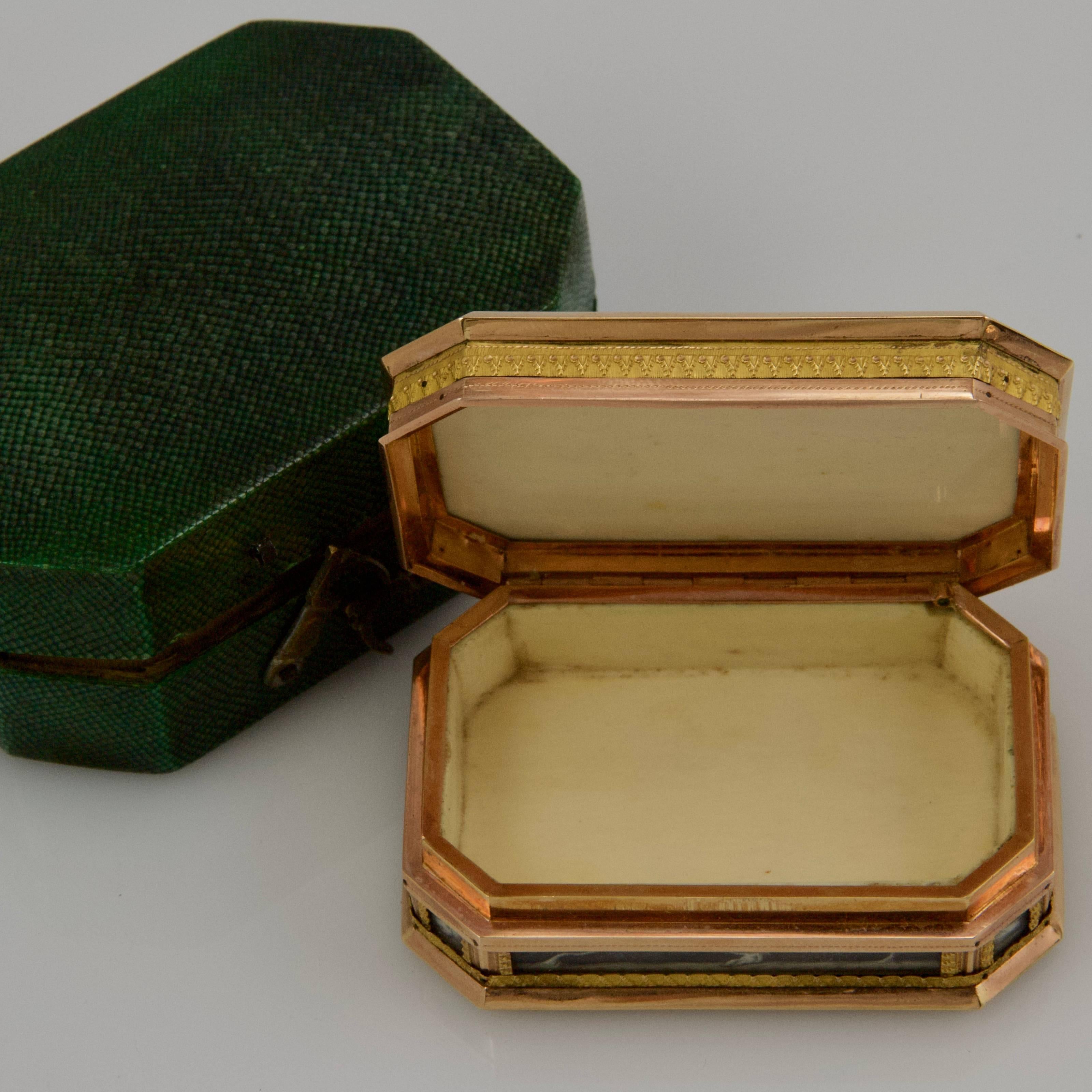 18th Century Miniatures Snuff Box in Its Original Fitted-Case in Galuchat 2