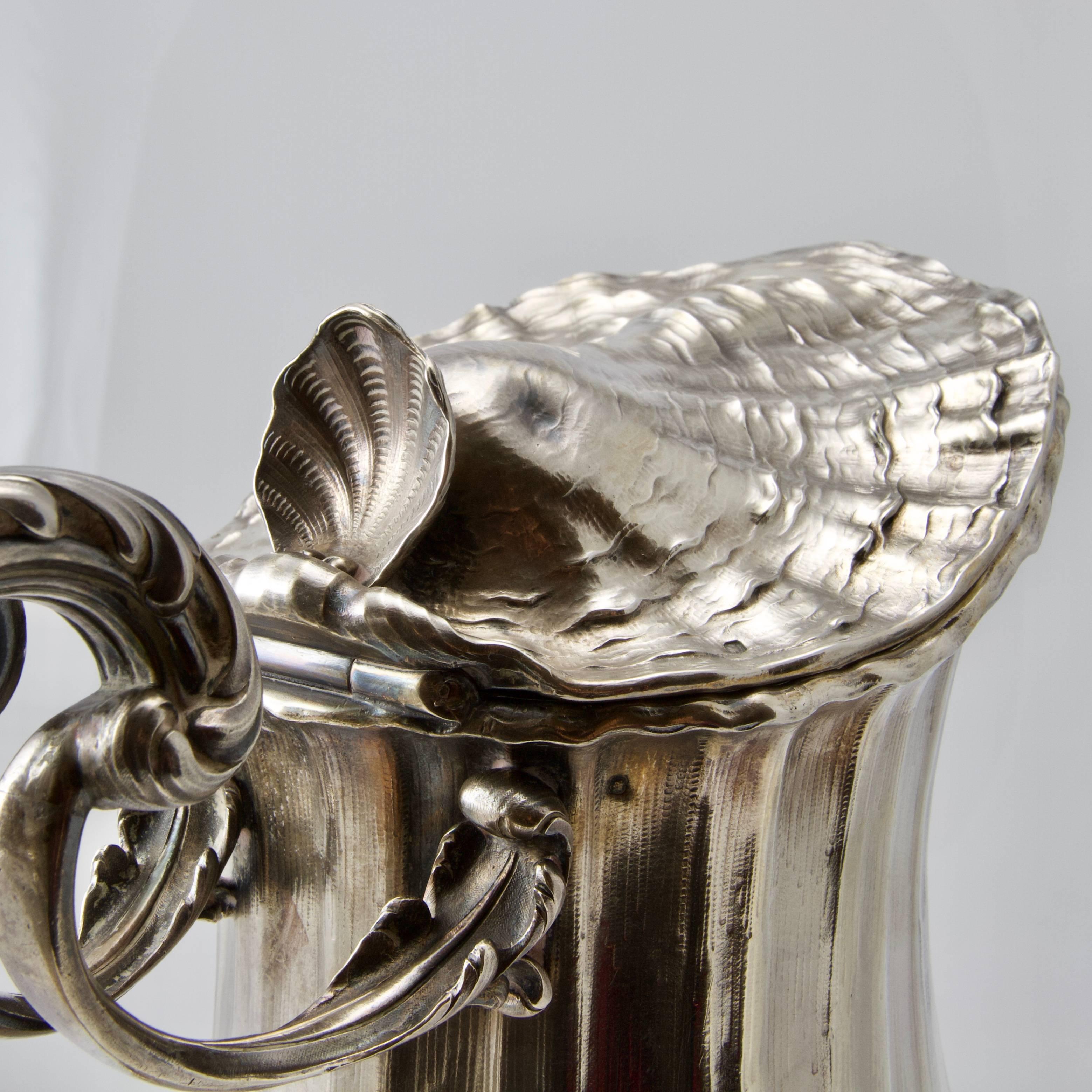 Silver Antique Early 20th Century Ewer and Its Basin by Odiot Paris For Sale