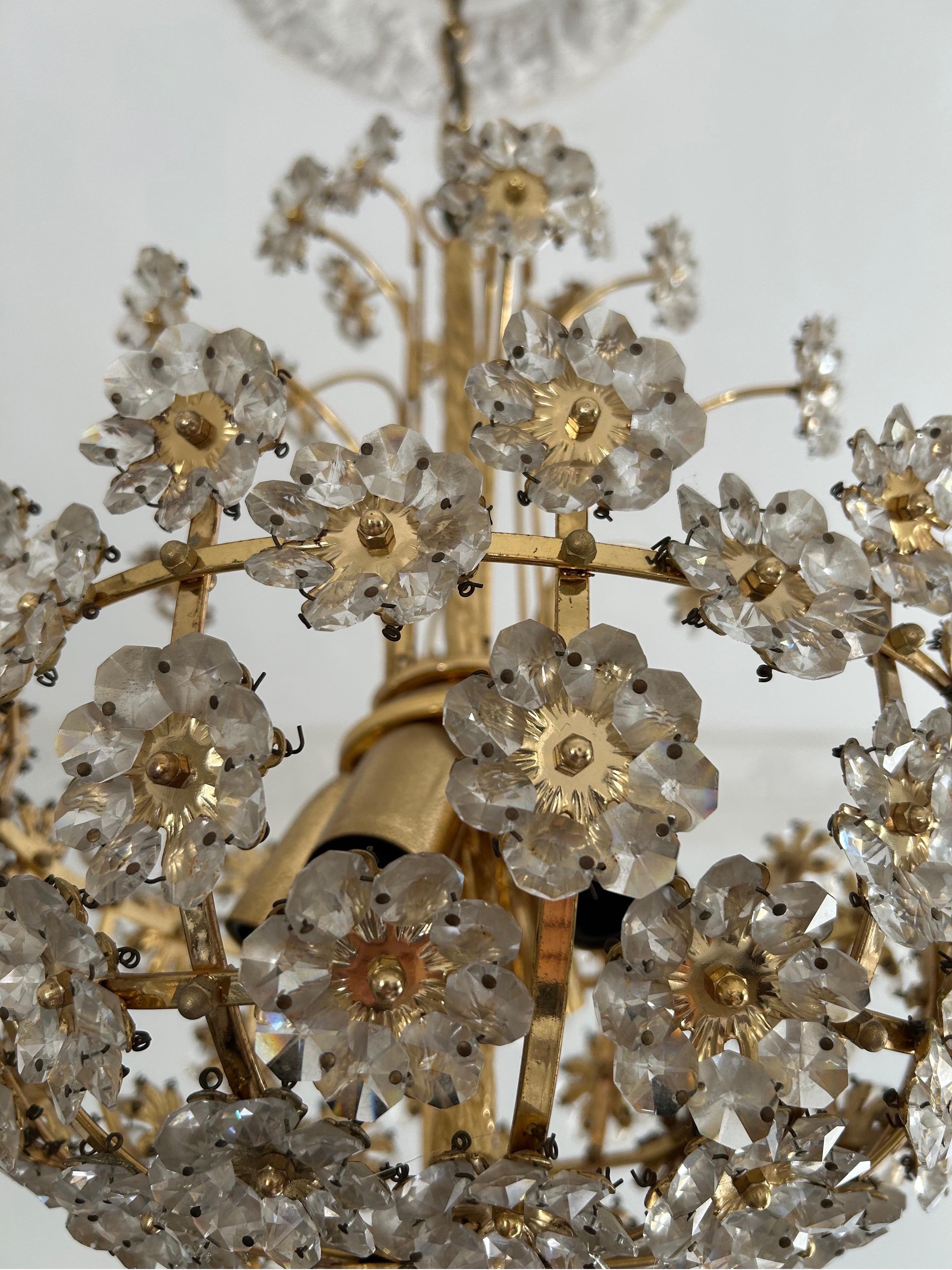 20th Century Sparkling Floreal Murano Chandelier, 1980's For Sale