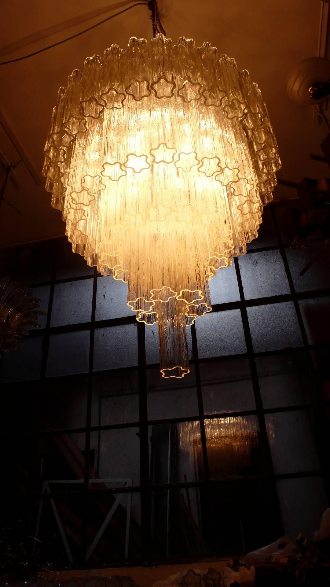 Italian Tronchi Chandelier in the Style Toni Zuccheri for Venini, Murano In Excellent Condition In Budapest, HU