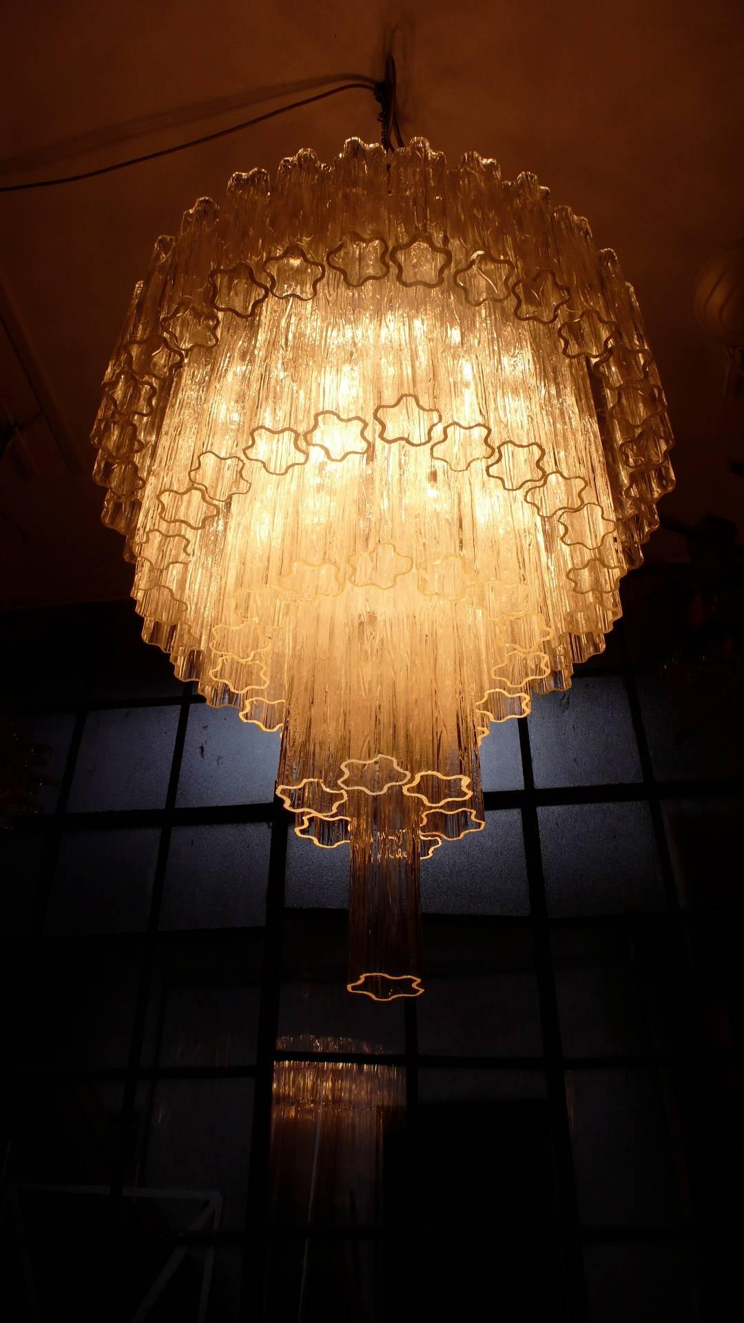 Contemporary Italian Tronchi Chandelier in the Style Toni Zuccheri for Venini, Murano