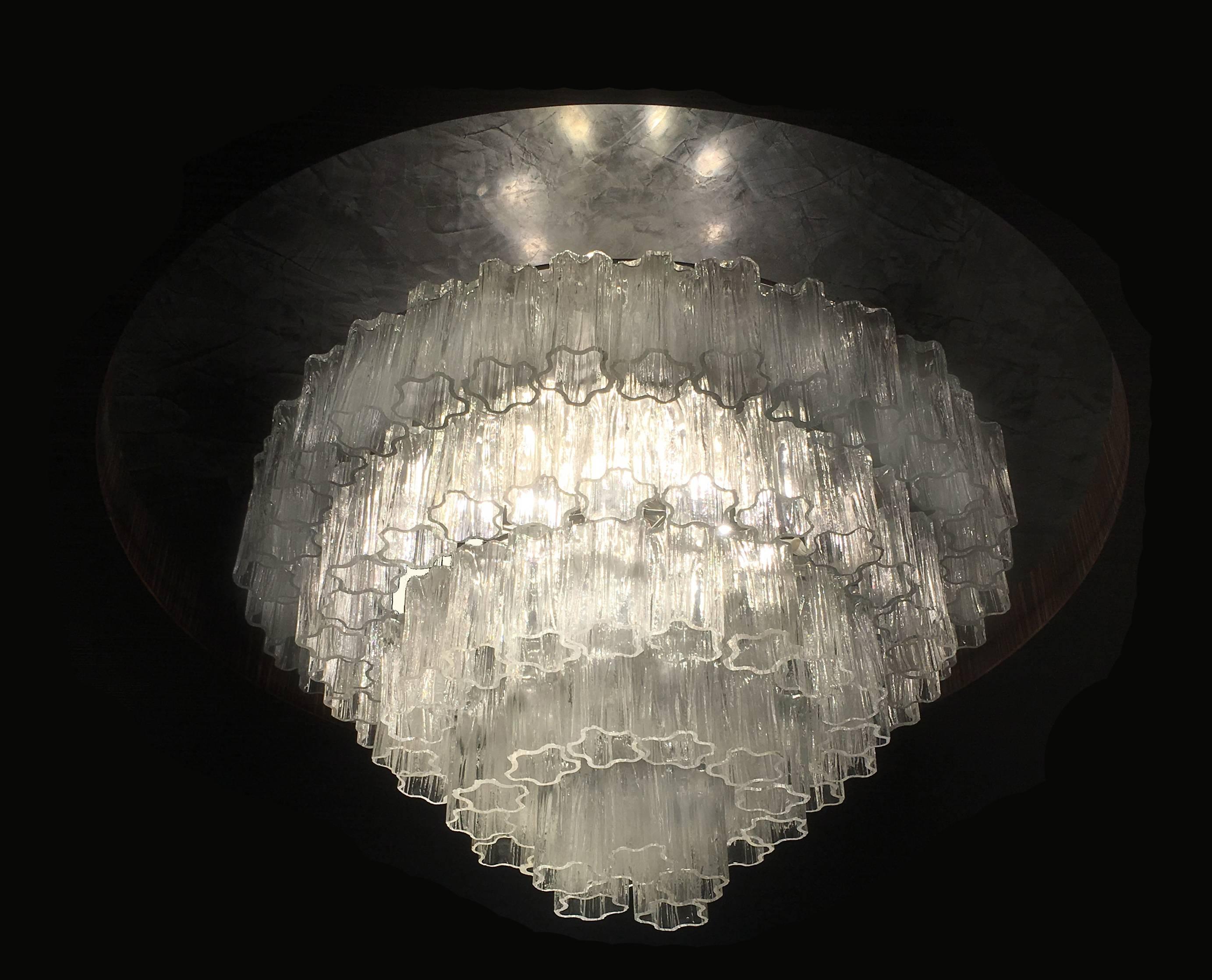 Pair of Italian Tronchi Chandeliers, Toni Zuccheri for Venini Style, Murano 3