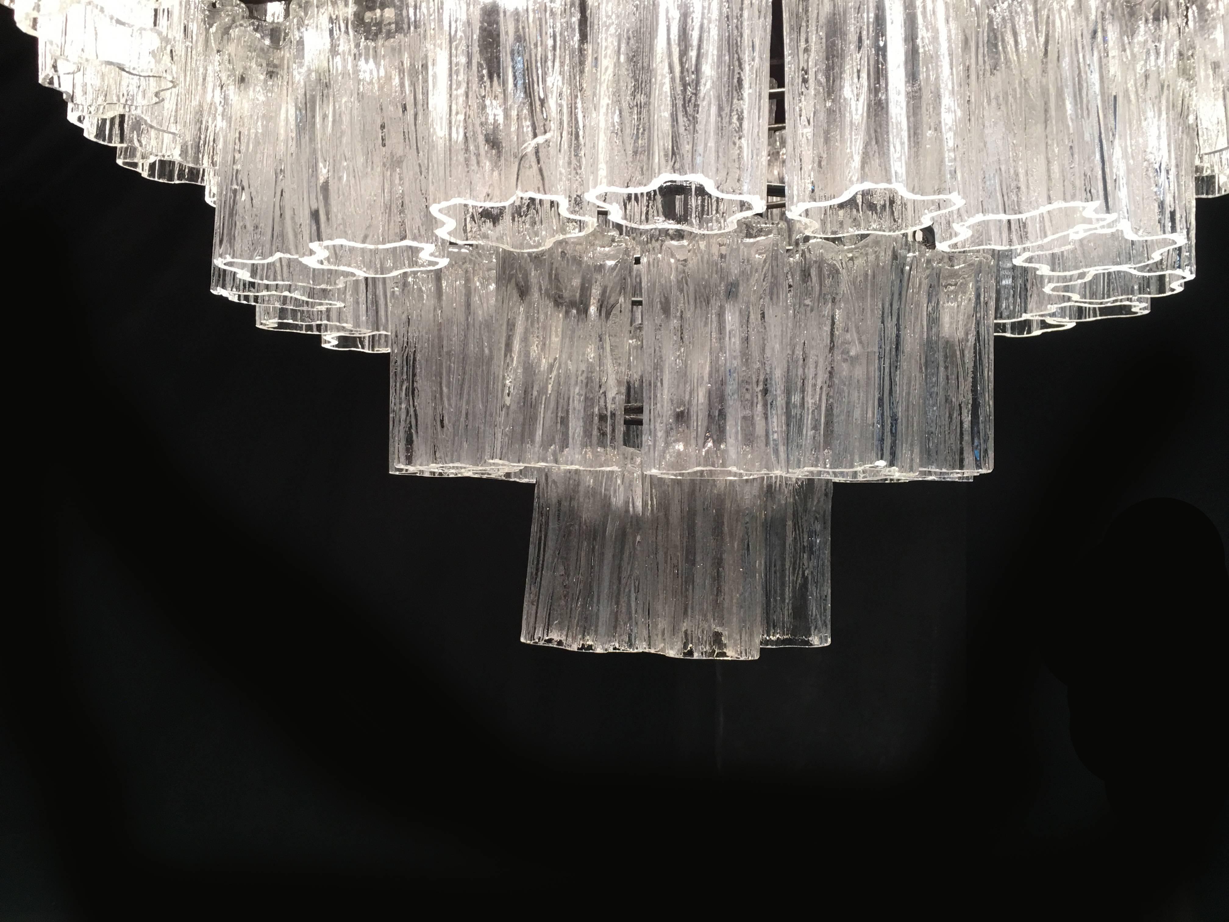 Pair of Italian Tronchi Chandeliers, Toni Zuccheri for Venini Style, Murano 5