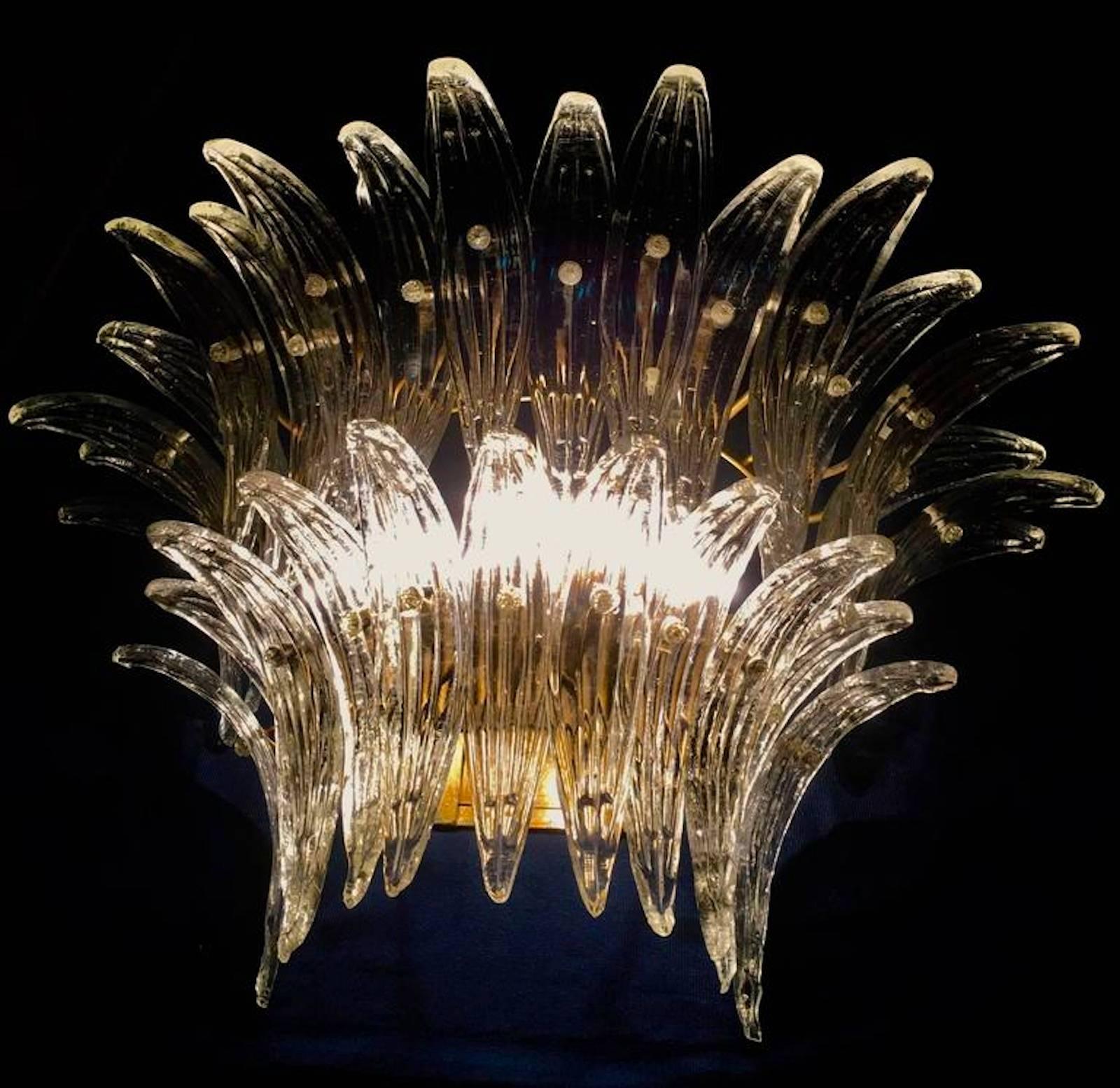 Italian Palmette Sconces by Barovier & Toso, Murano, 1960 For Sale 2