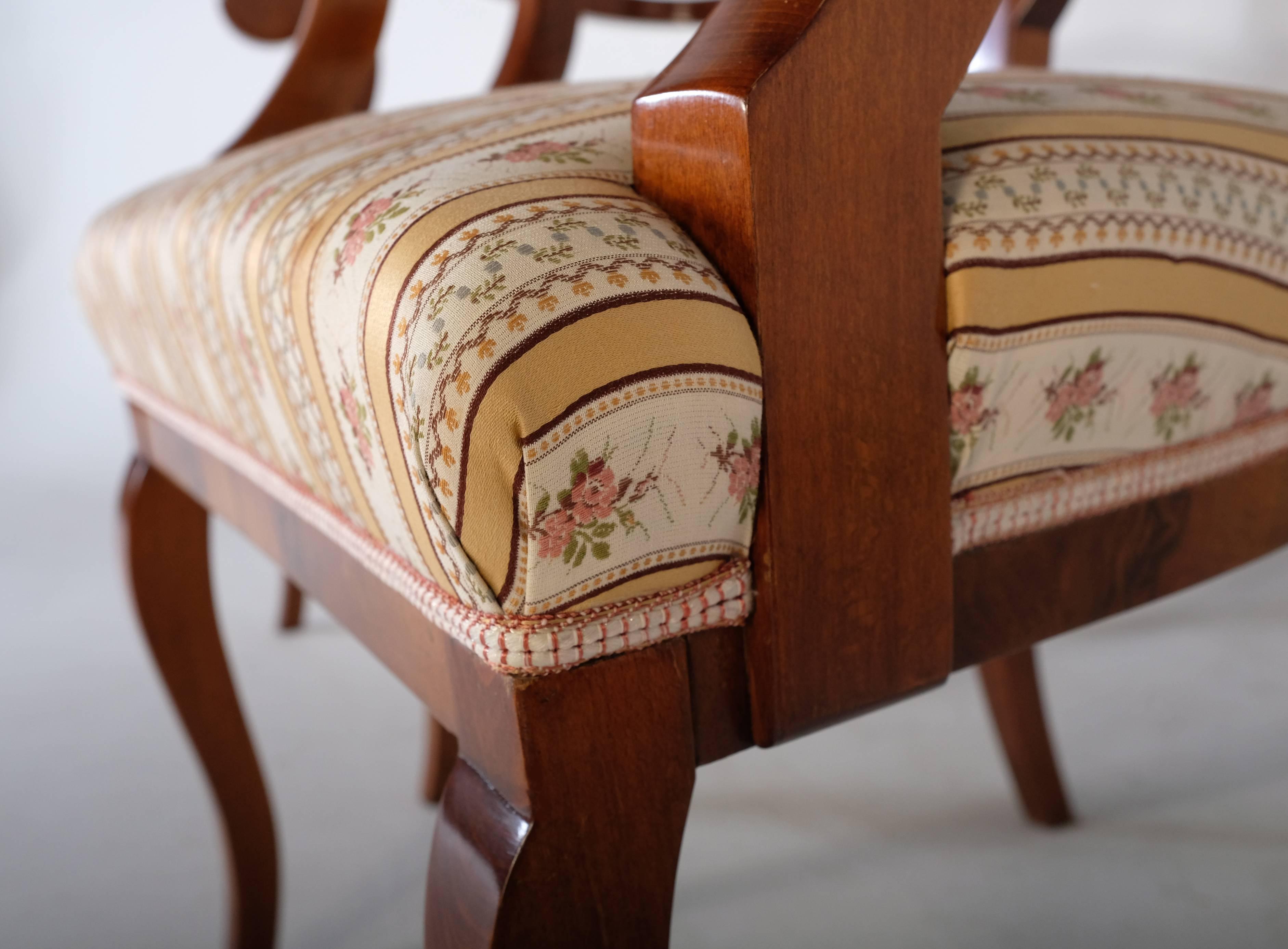 Sofa and Armchairs in Biedermeier Style, 1950s For Sale 1