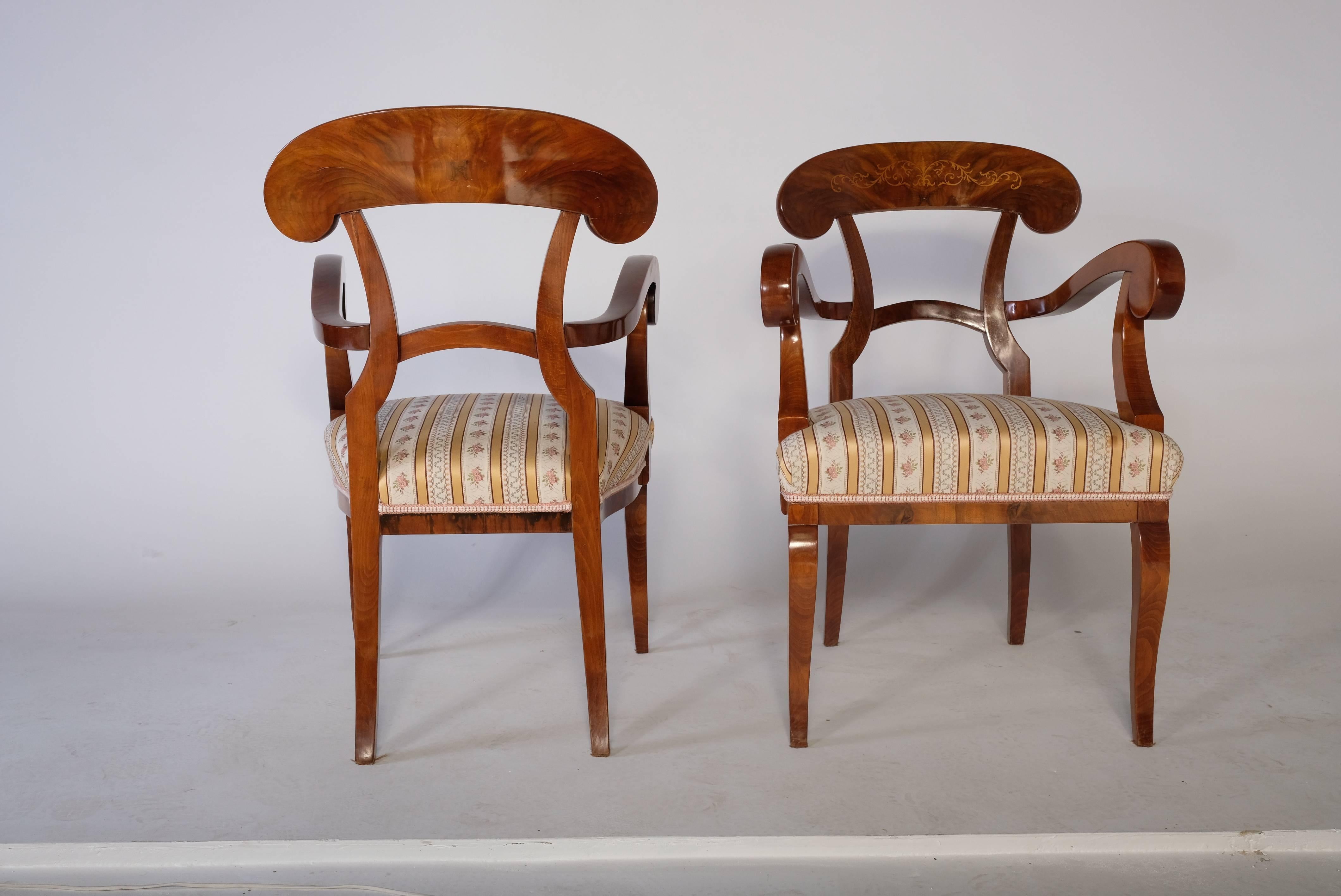 Sofa and Armchairs in Biedermeier Style, 1950s For Sale 3