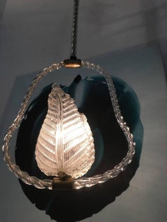 1940s Italian Liberty Pendant Chandelier attributed to Barovier&Toso