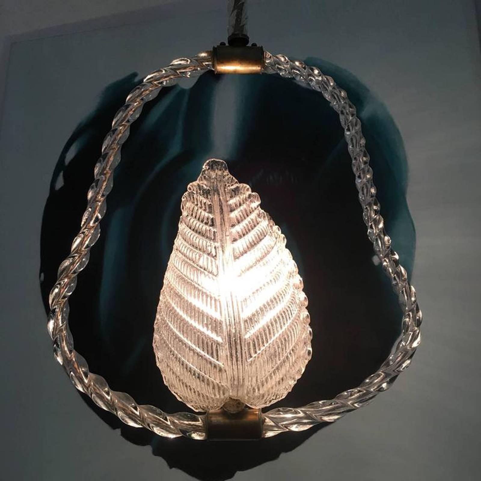 Laiton Lustre à suspension Liberty d'Ercole Barovier, années 1940 en vente