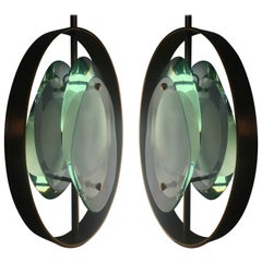Original Pair of Pendant Lights by Max Ingrand for Fontana Arte, Model 1933 1961