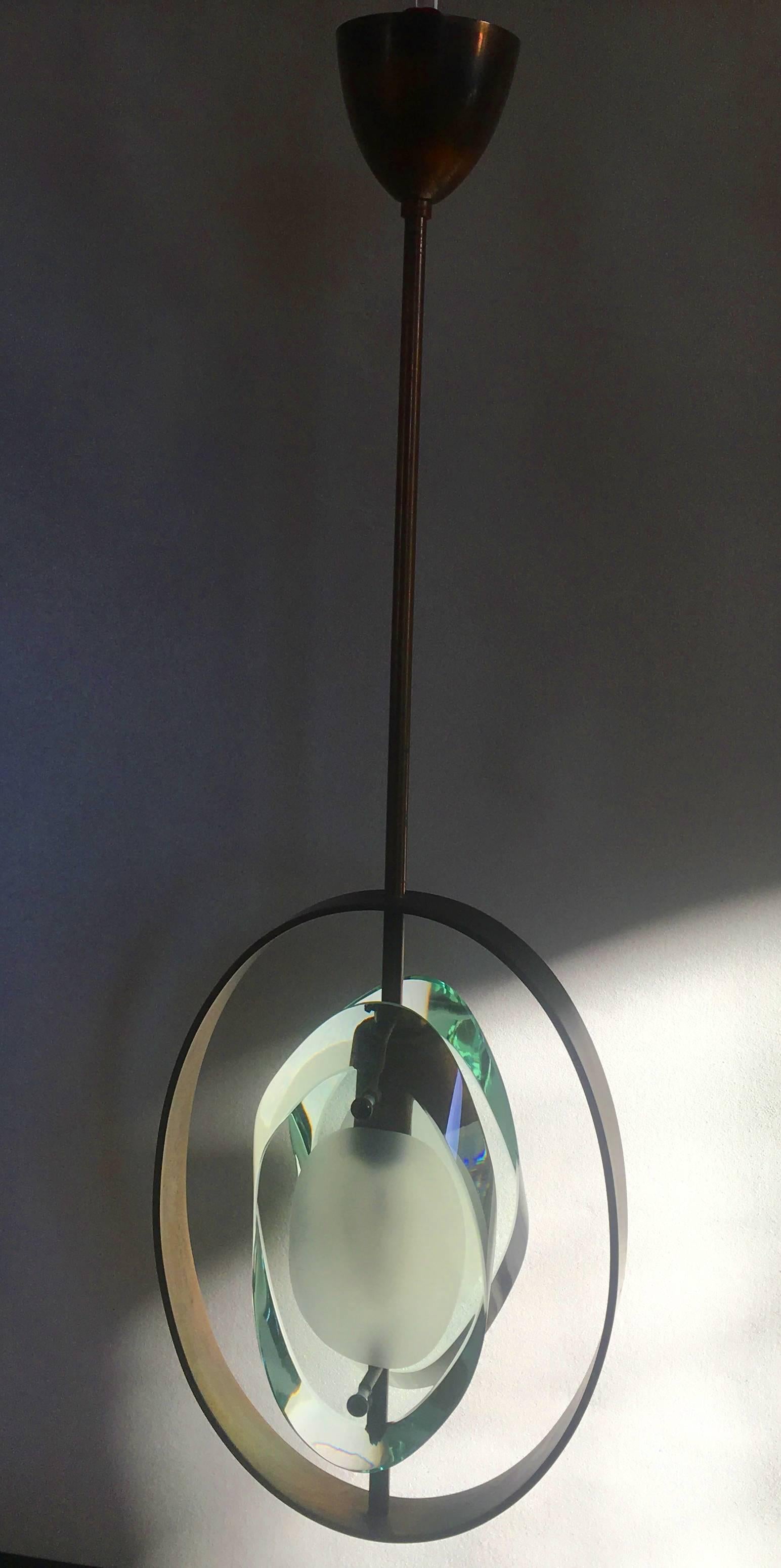 Original Pair of Pendant Lights by Max Ingrand for Fontana Arte, Model 1933 1961 1