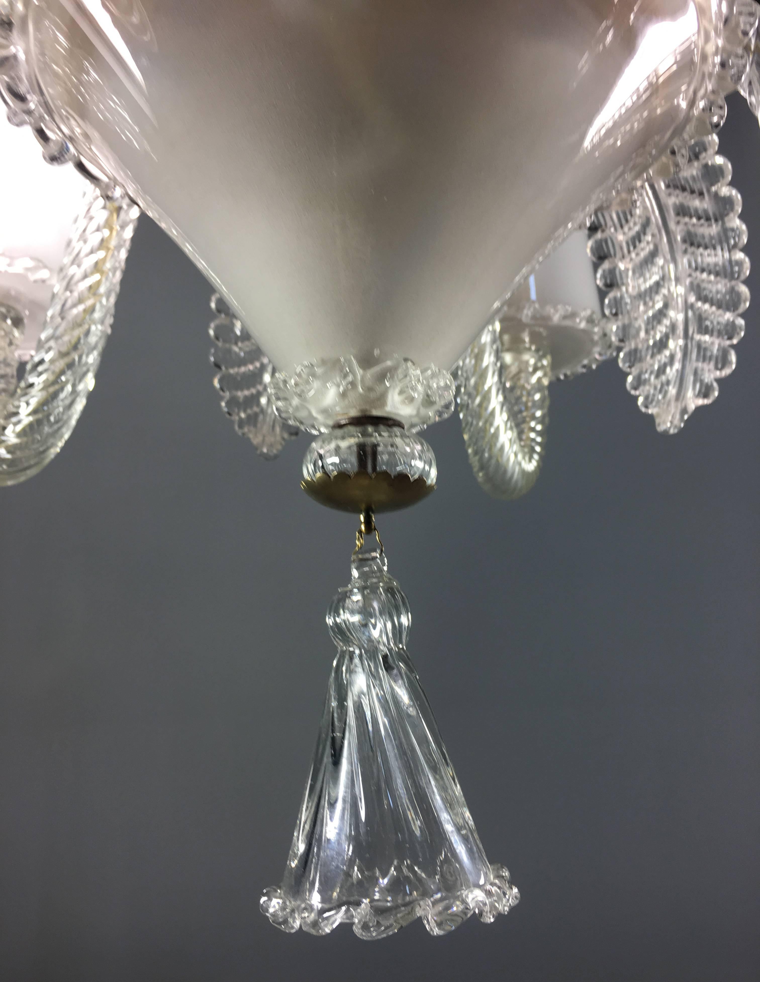 Chandelier by Barovier & Toso, Murano, 1940s For Sale 10