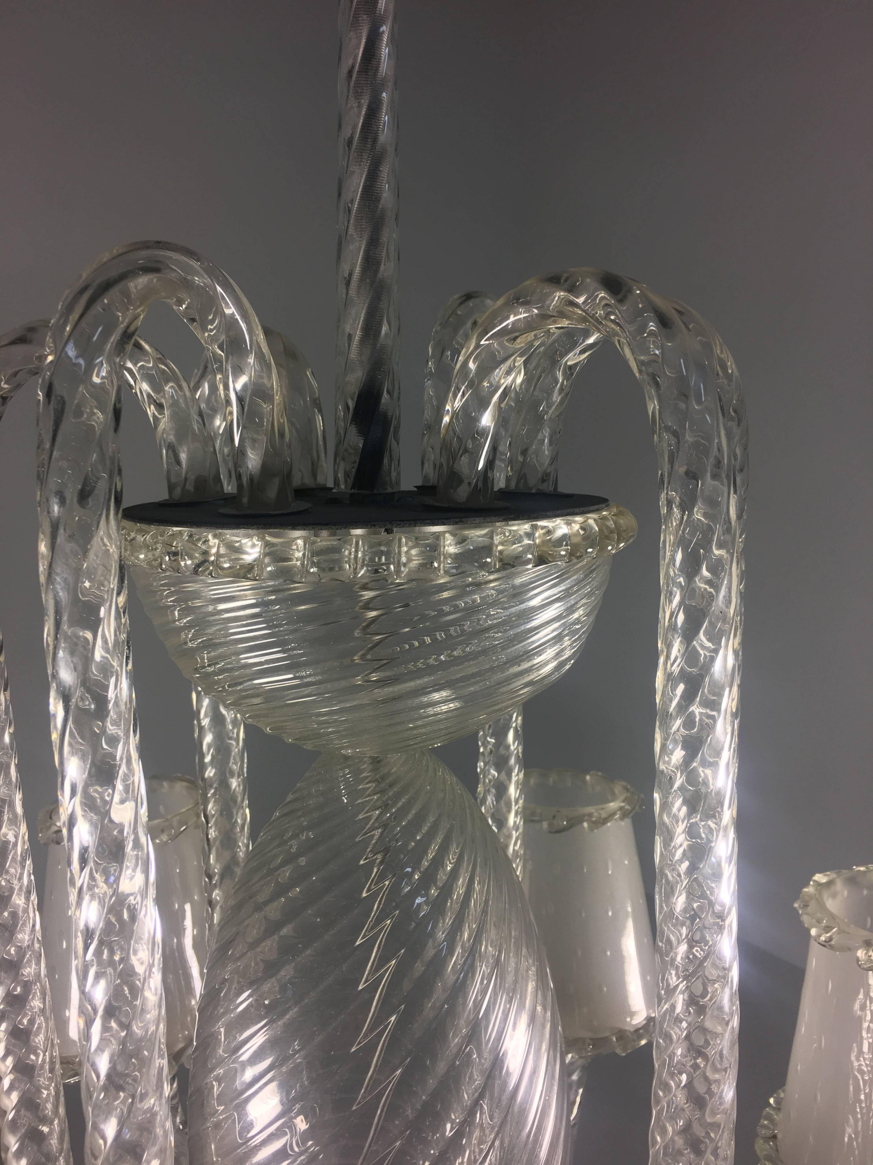 Mid-20th Century Chandelier by Barovier & Toso, Murano, 1940s