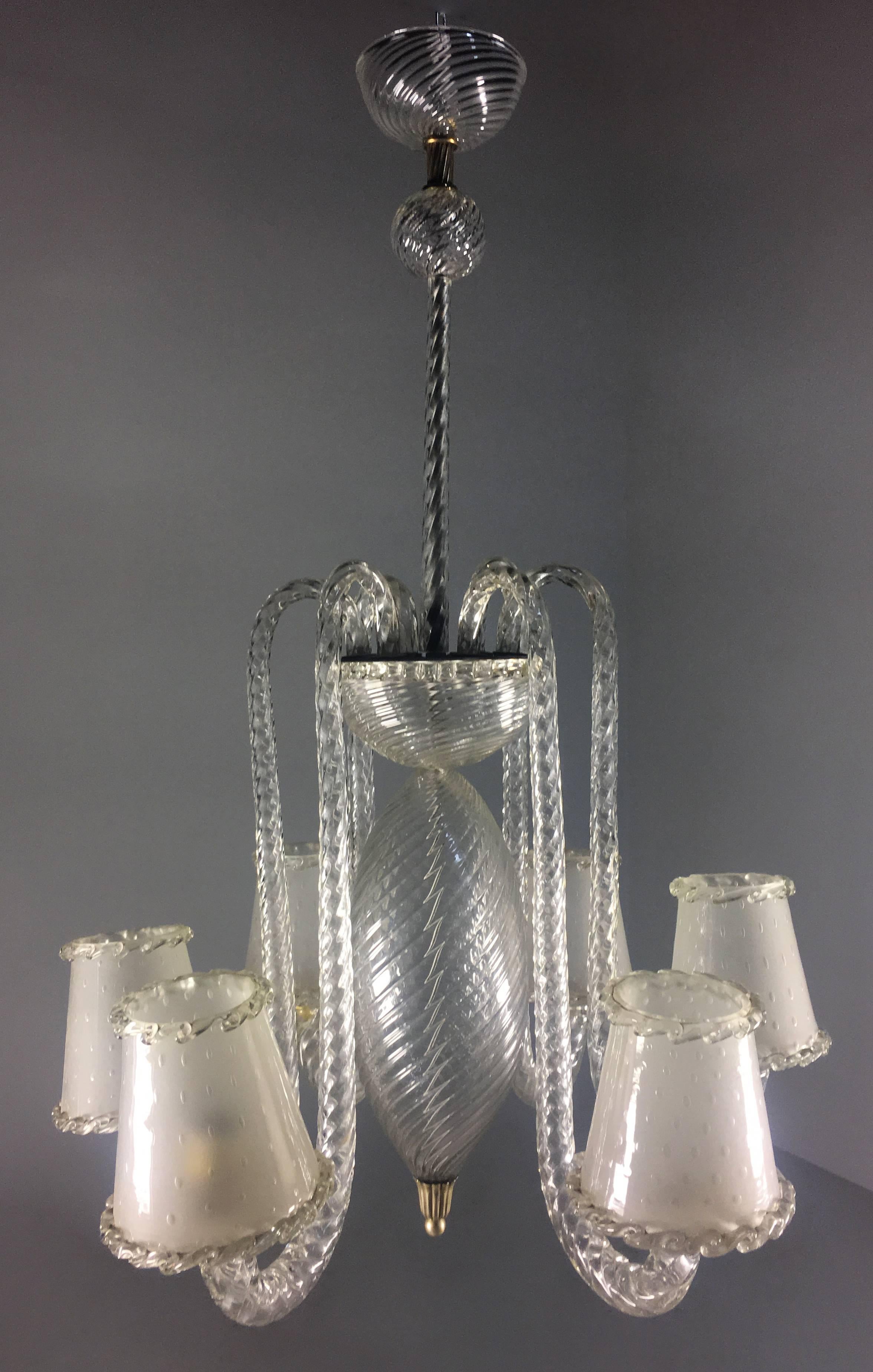 Chandelier by Barovier & Toso, Murano, 1940s 1