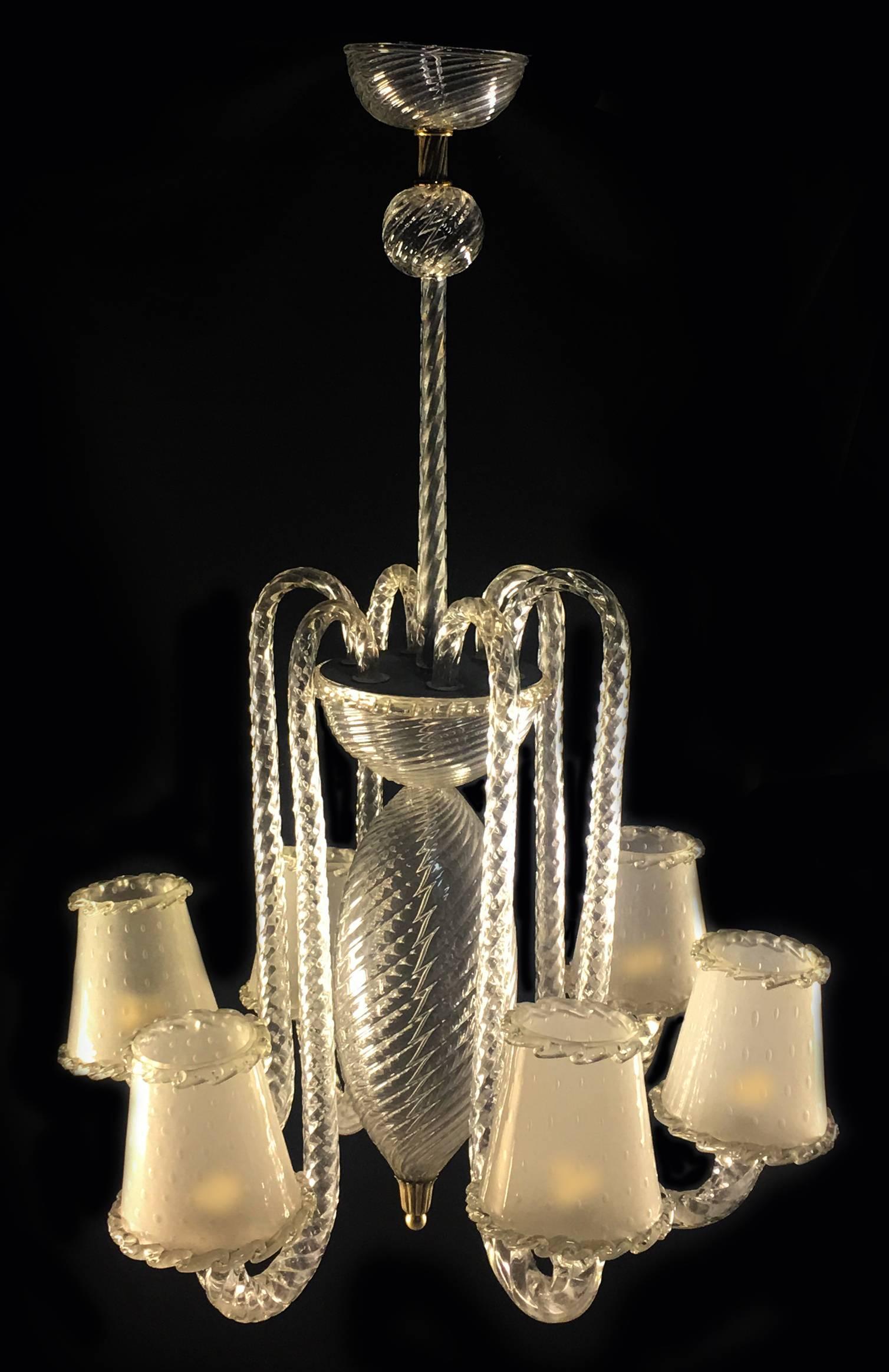 Chandelier by Barovier & Toso, Murano, 1940s 6