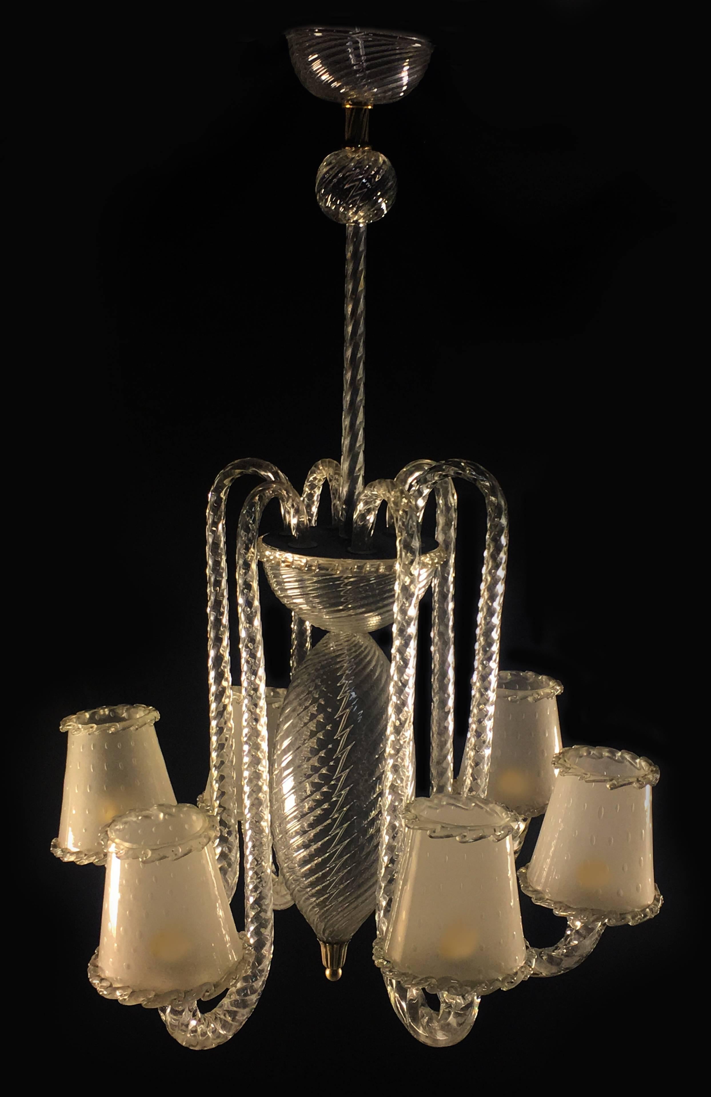Chandelier by Barovier & Toso, Murano, 1940s 7