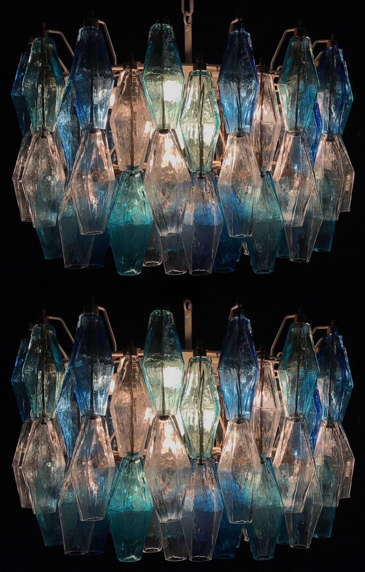 Pair of Murano Poliedri Chandelier in the Style of Carlo Scarpa 4