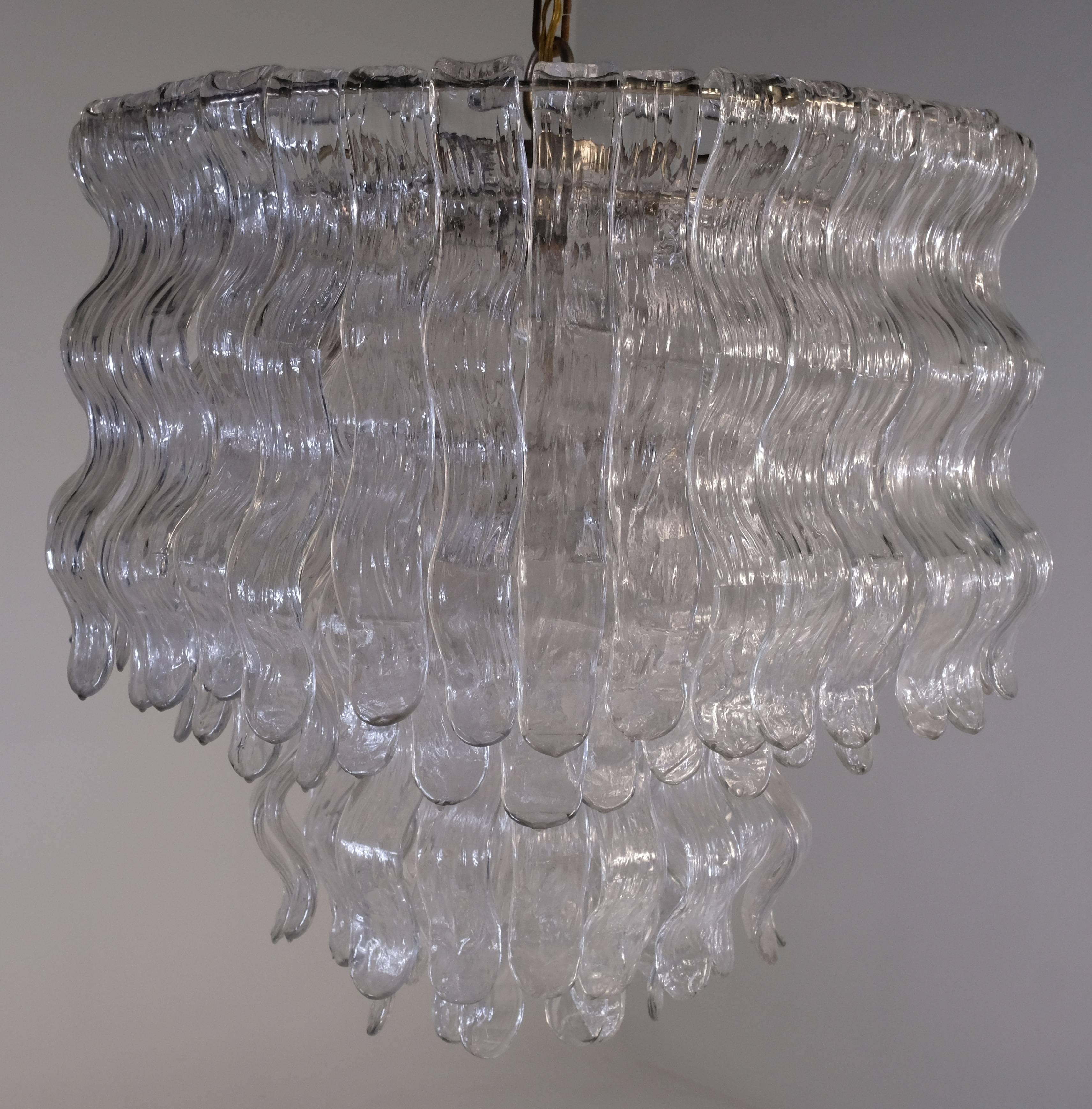 20th Century Spectacular Pair of Chandeliers by Barovier & Toso, Murano, 1970s