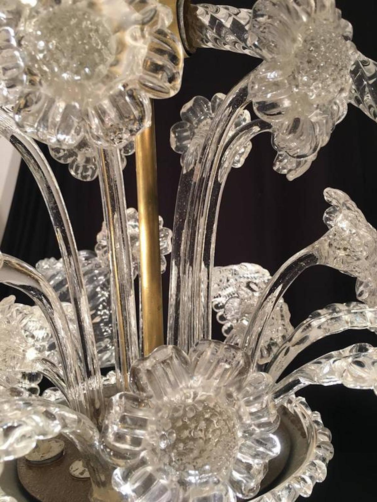 Majestic Liberty Chandelier by Ercole Barovier, Murano, 1940s For Sale 3