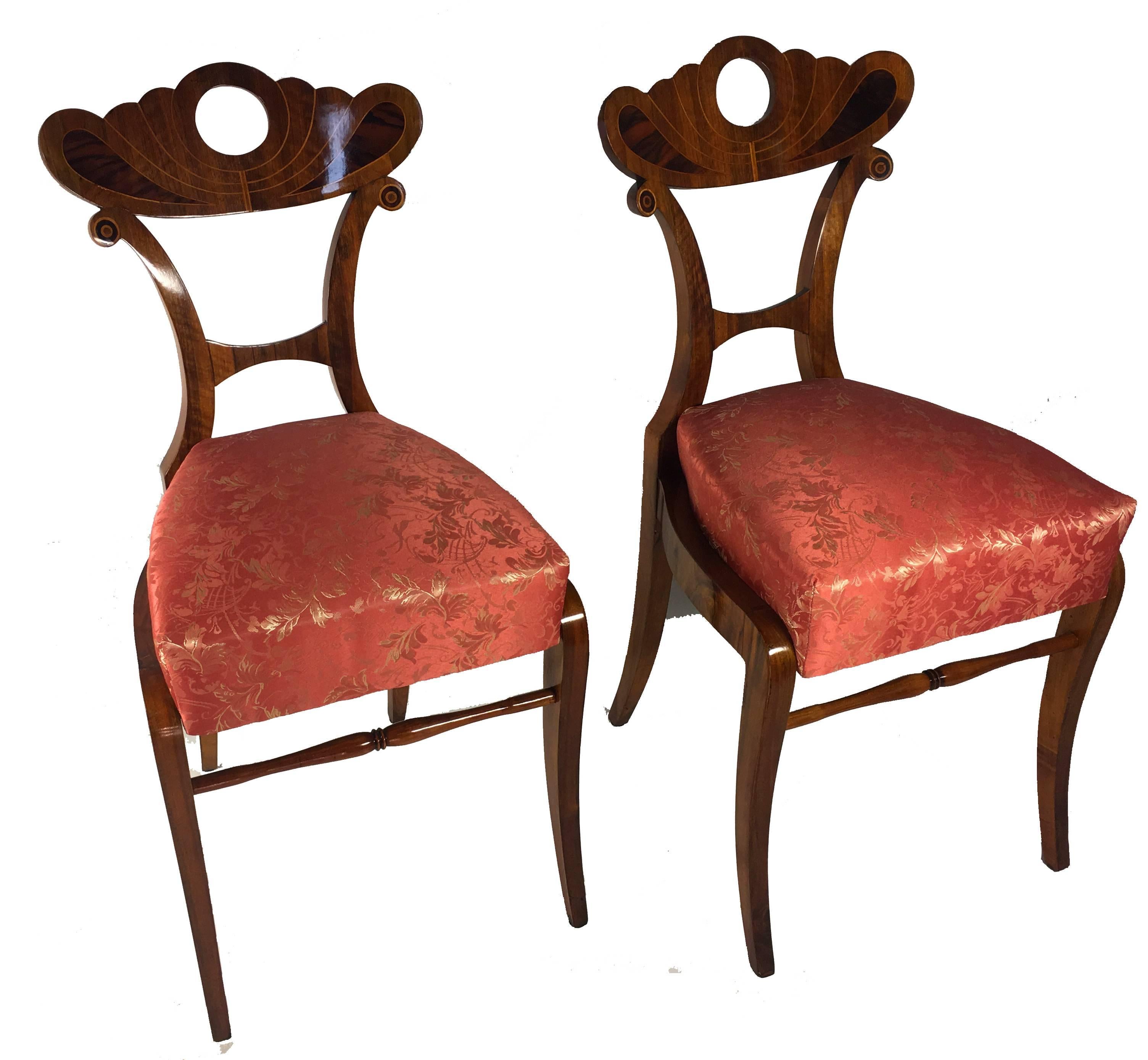Inlay Seating Set Biedermeier, Sofa and Two Armchairs, 1870s For Sale