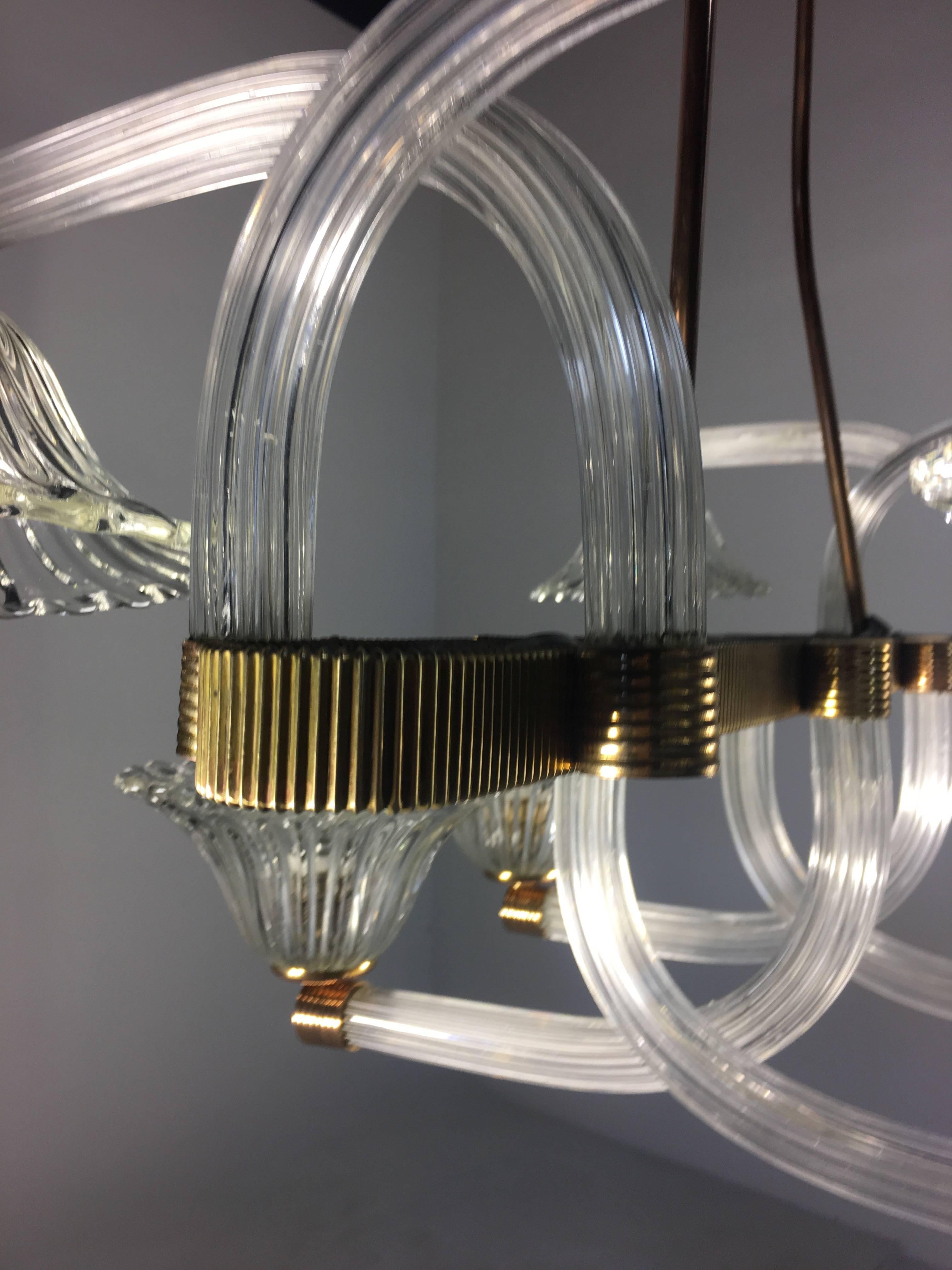 Chandelier by Barovier & Toso, Murano, 1940s For Sale 5