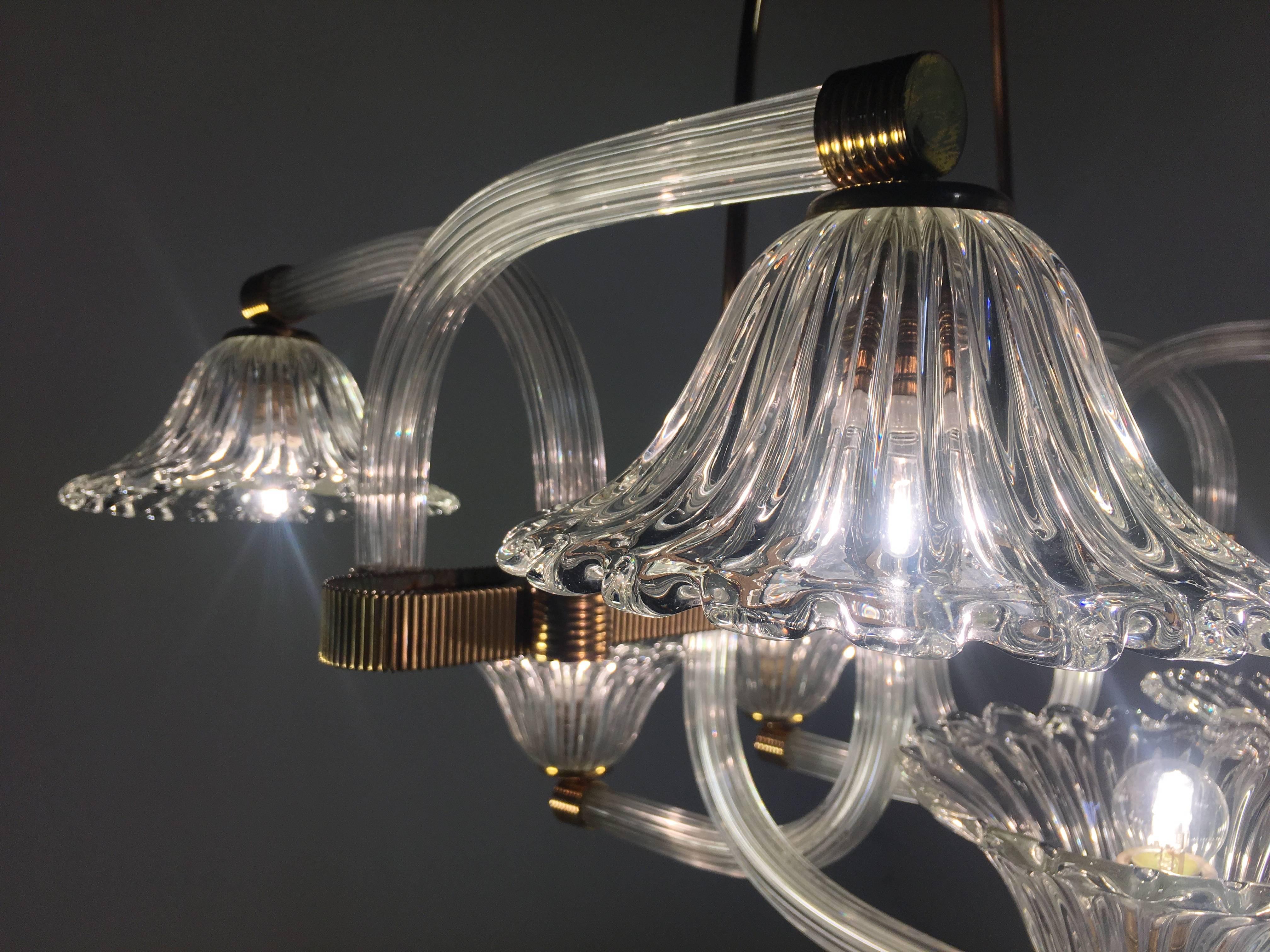 Chandelier by Barovier & Toso, Murano, 1940s For Sale 11
