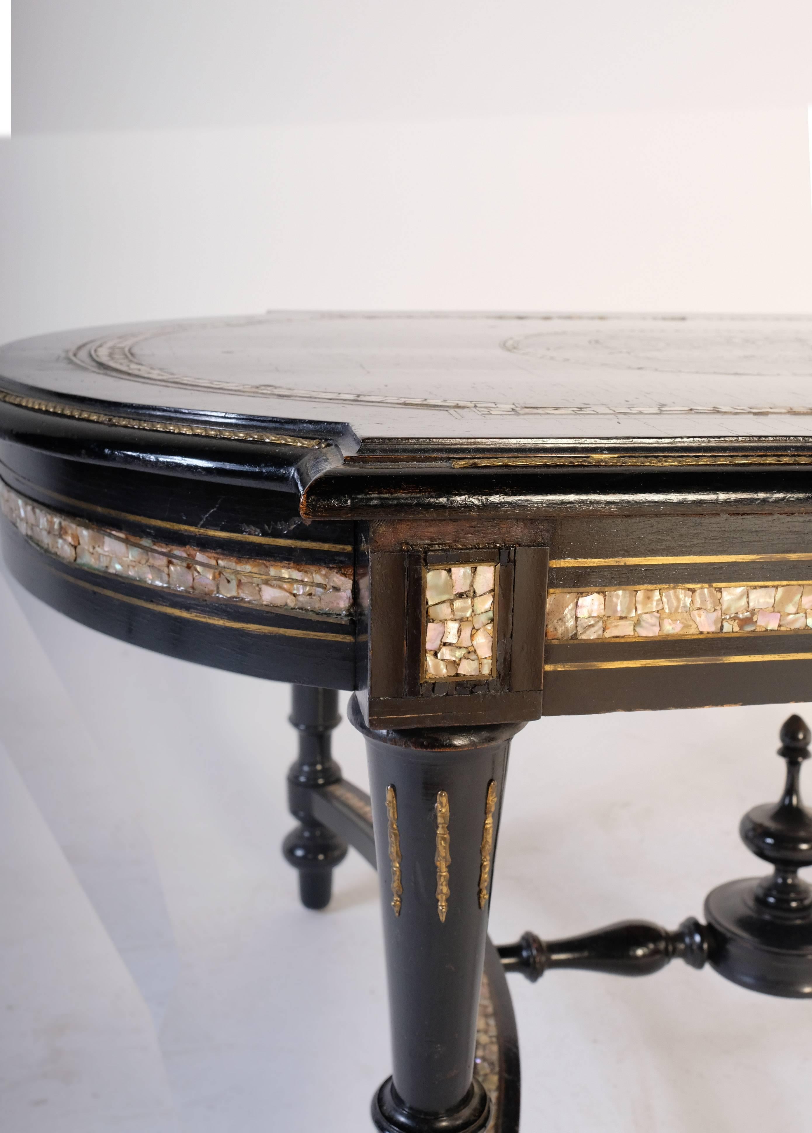 Ebonized Antique Sofa Table in the Napoleon III Manner, Austria, 1880s For Sale