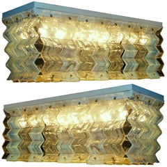 Pair of Ceiling Light Fixture by Carlo Nason for Mazzega, 1970