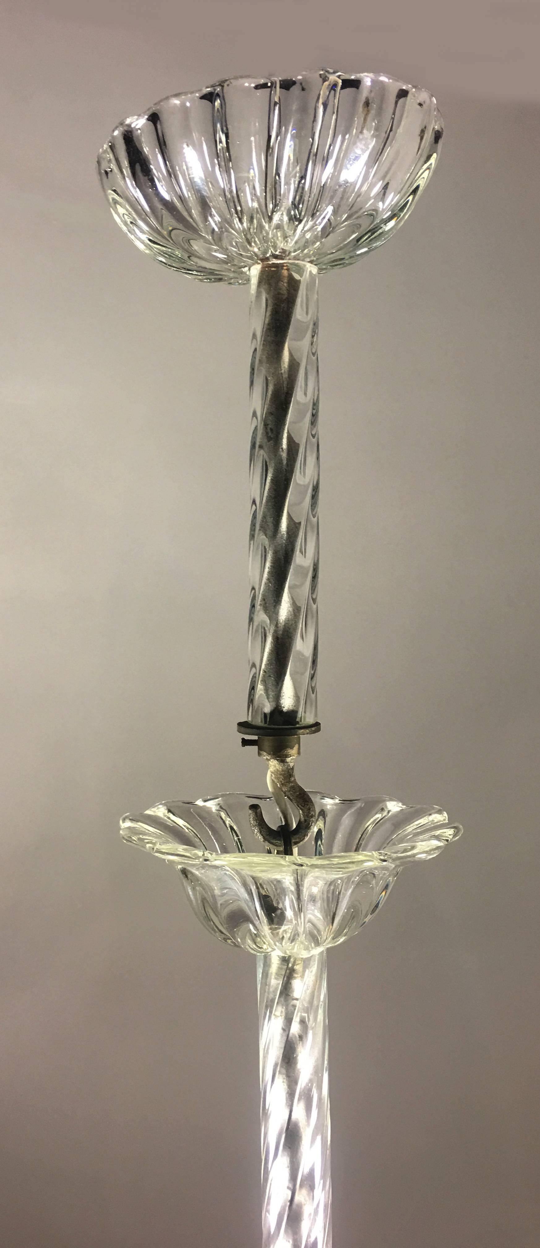 Metal Liberty Chandelier by Ercole Barovier, Murano, 1940s For Sale