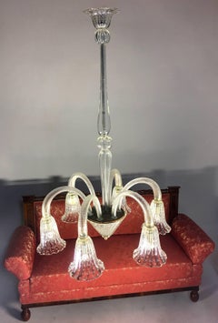 Lampadario Art Déco di Ercole Barovier, Murano, anni '40