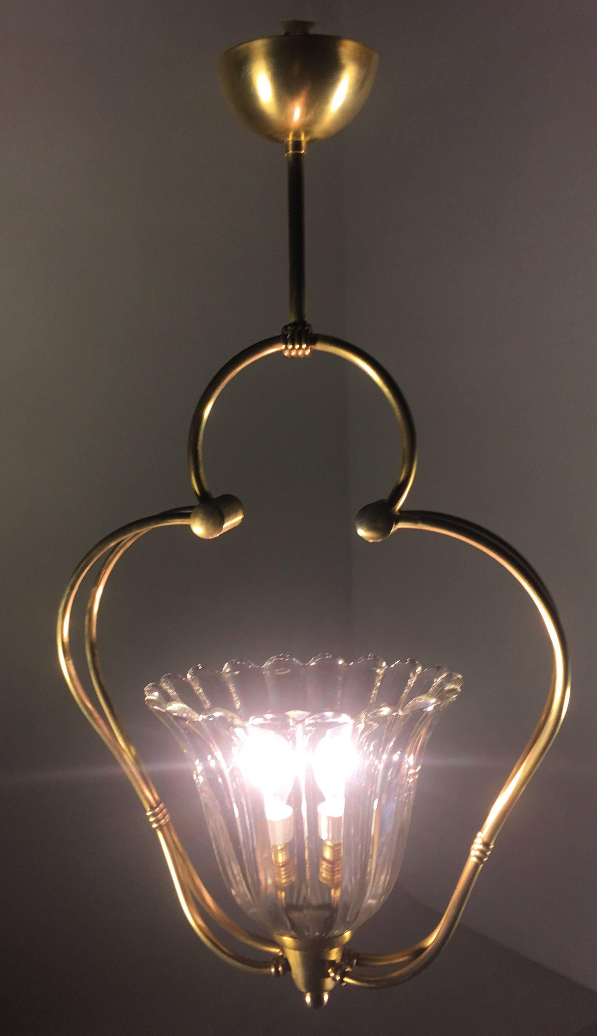 Art Deco Italian Chandelier by Ercole Barovier, Murano, 1940 In Excellent Condition For Sale In Budapest, HU