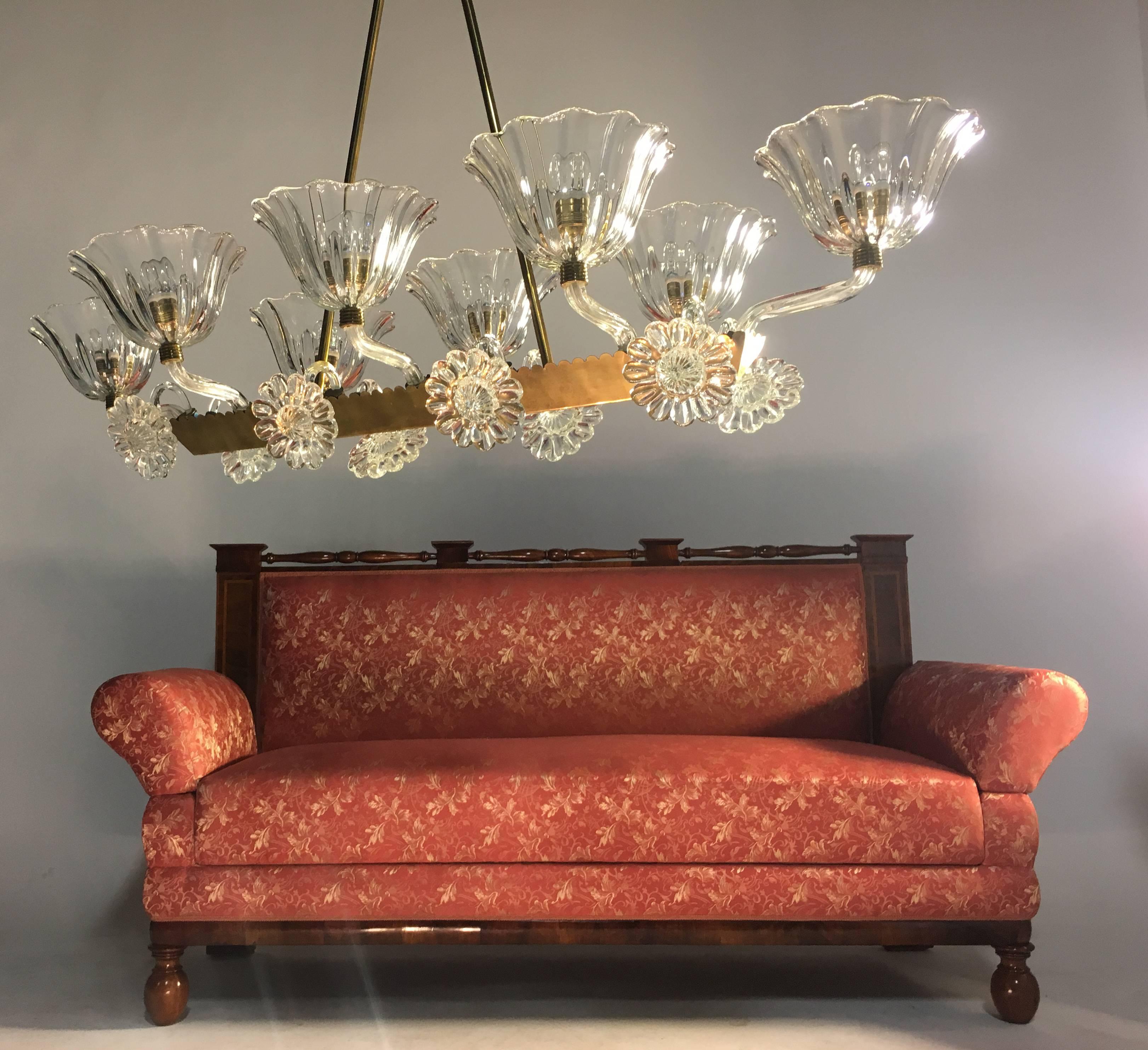 Amazing and elegant hand blown Murano chandelier by Ercole Barovier, circa 1940.
Measure: Diameter cm 120
Height cm 215.
From Private collection.
